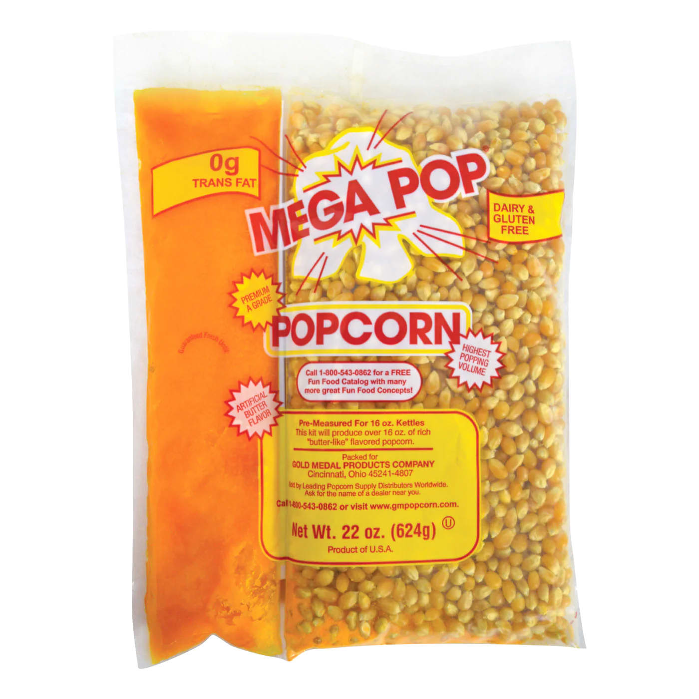 Gold Medal 2846 MegaPop Glaze Popcorn Kit, For 16 oz Kettles, 20