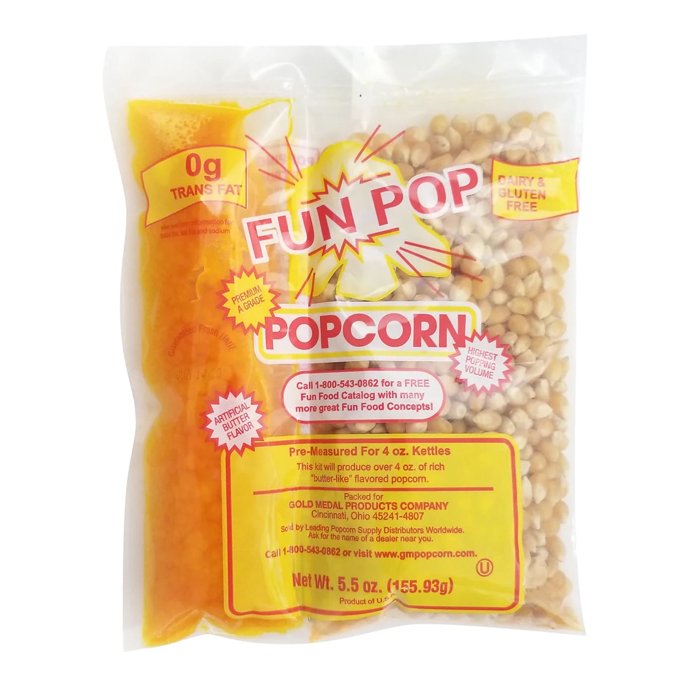 Gold Medal Mega Pop Popcorn Kit 8 oz produce Butter like Flavored