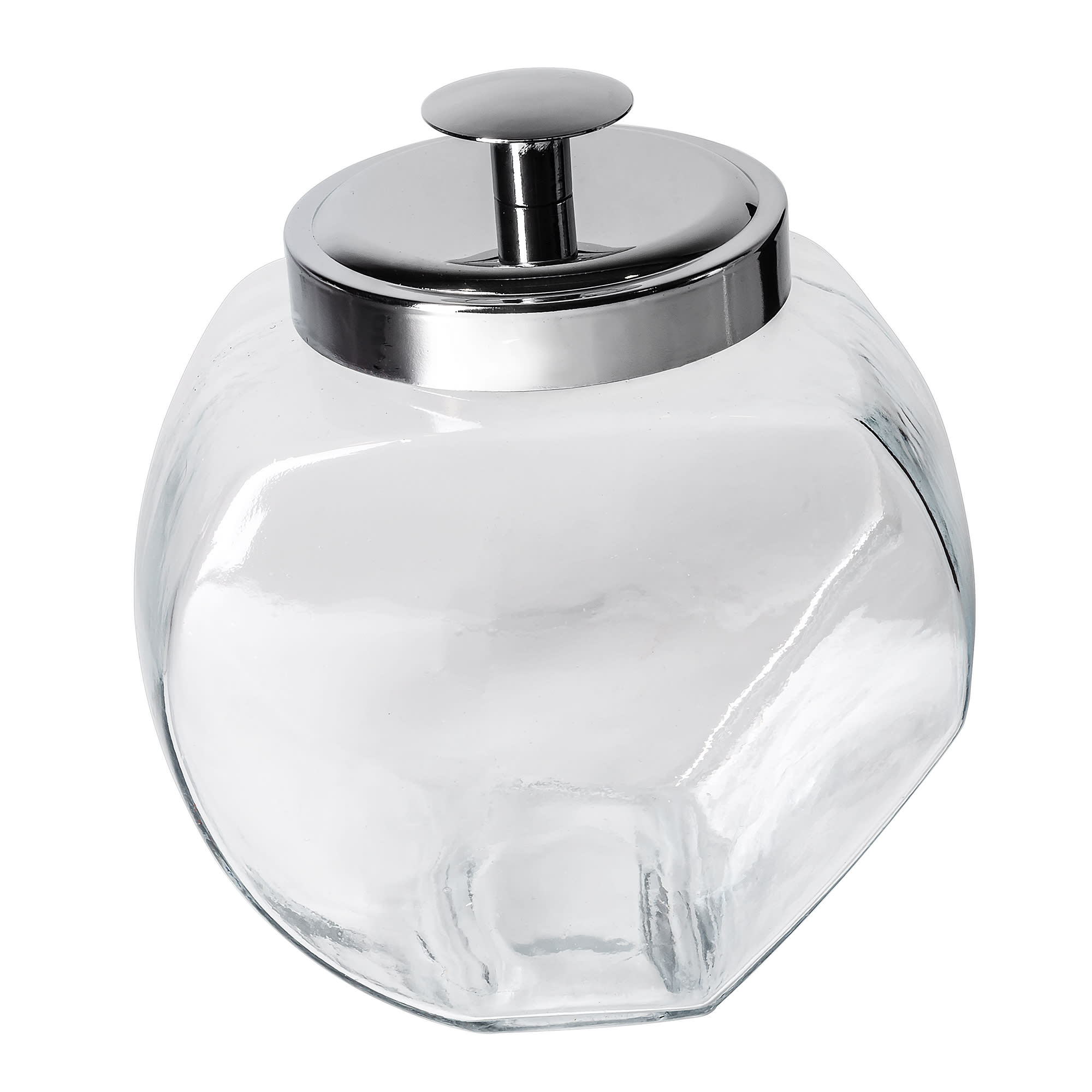 HyperSpace Small Glass Penny Jar, Candy Jar with Chrome Lid, 39oz