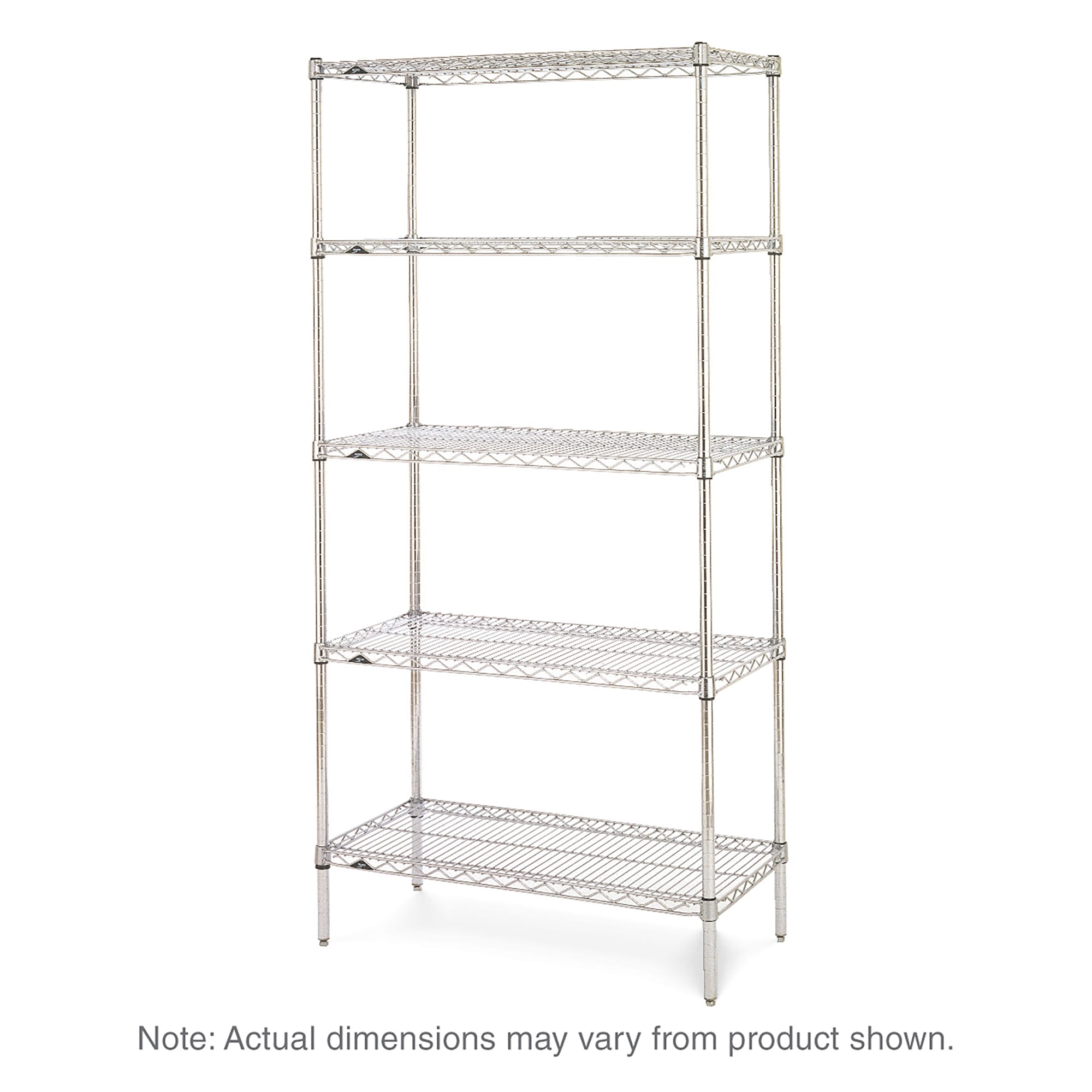 Metro 5N577BR 72" NSF 5-Tier Heavy-Duty Brite Zinc Wire Shelving Unit