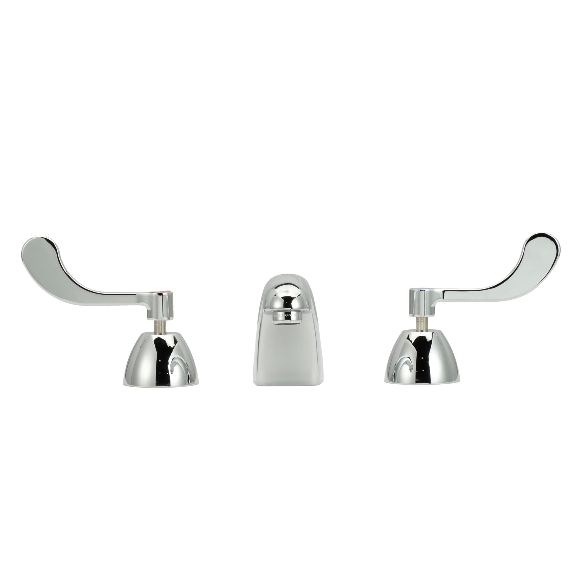 Zurn Z867R0-XL-3M 4" Widespread Gooseneck Slow-Closing Lead Free Double Handle Faucet With Push Button Handles And 0.5 GPM Vandal-Resistant Pressure Compensating Spray Outlet From The AquaSpec Collection | Ferguson Home