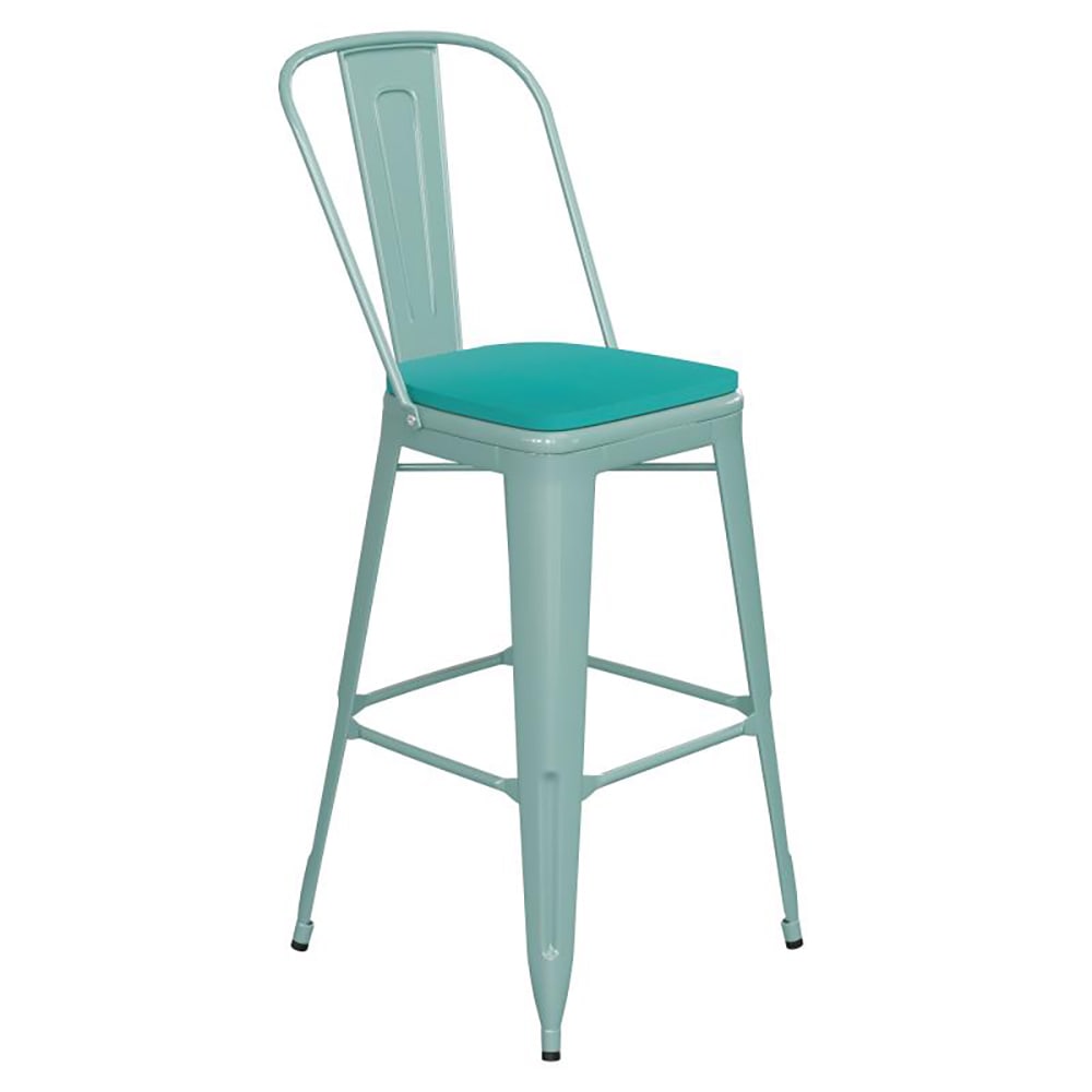 Flash Furniture ET 3534 30 MINT PL1M GG Counter Height Bar Stool w Curved Back 30