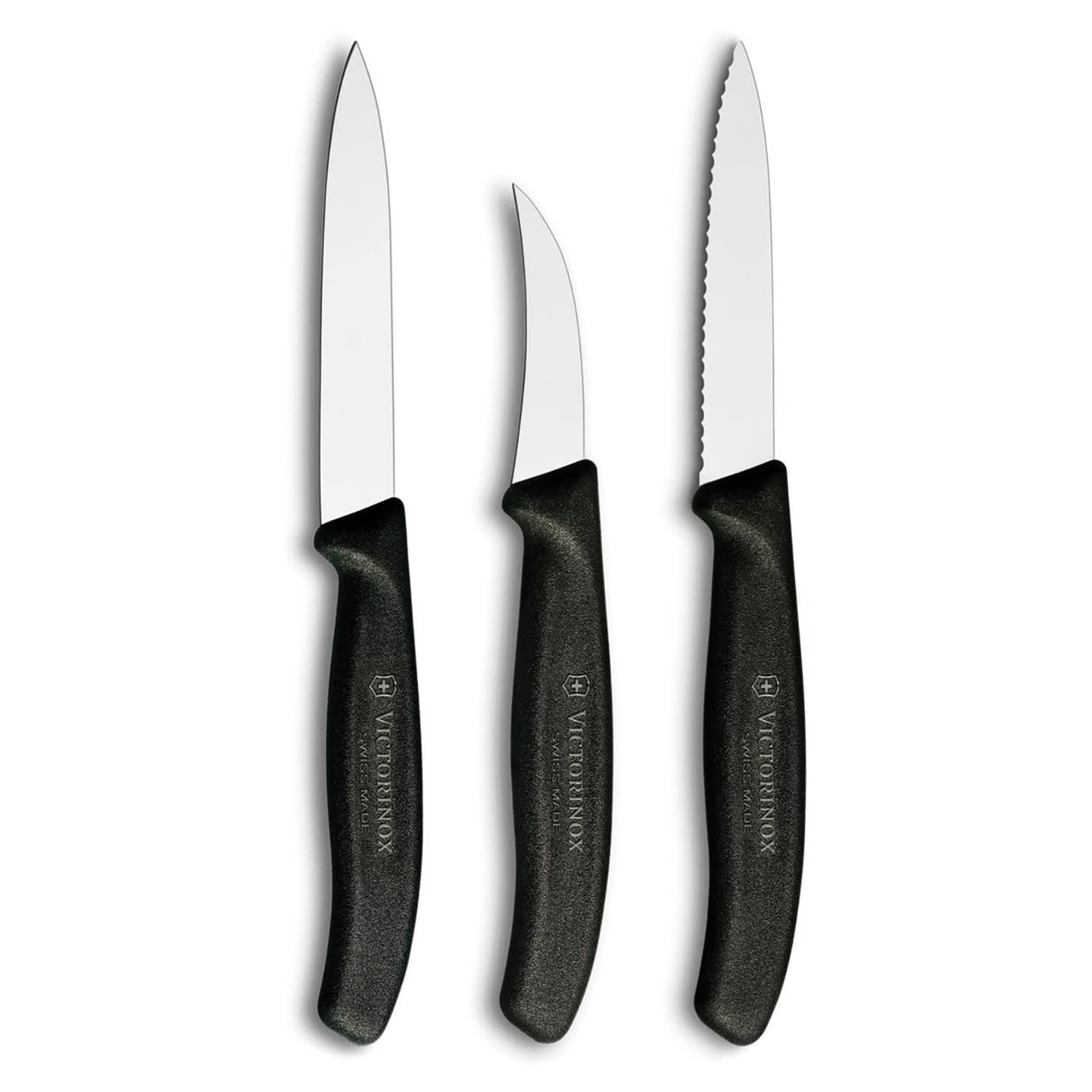 Victorinox 6.7503-X3 3 Piece Paring Knife Set w/ Polypropylene Black ...