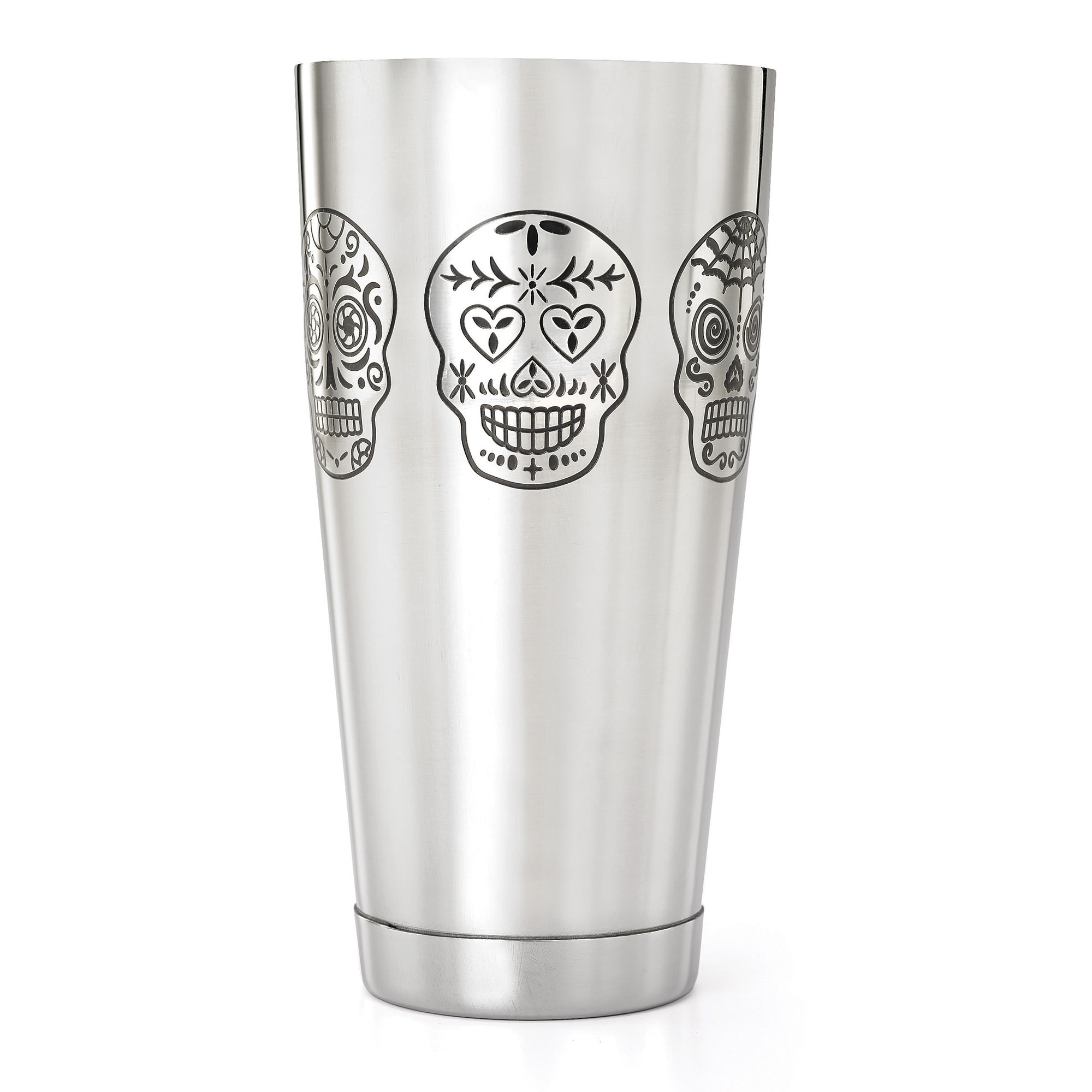 Barfly M37008SKU 28 oz Bar Cocktail Shaker w/ Etched Skulls, Mirror Finish