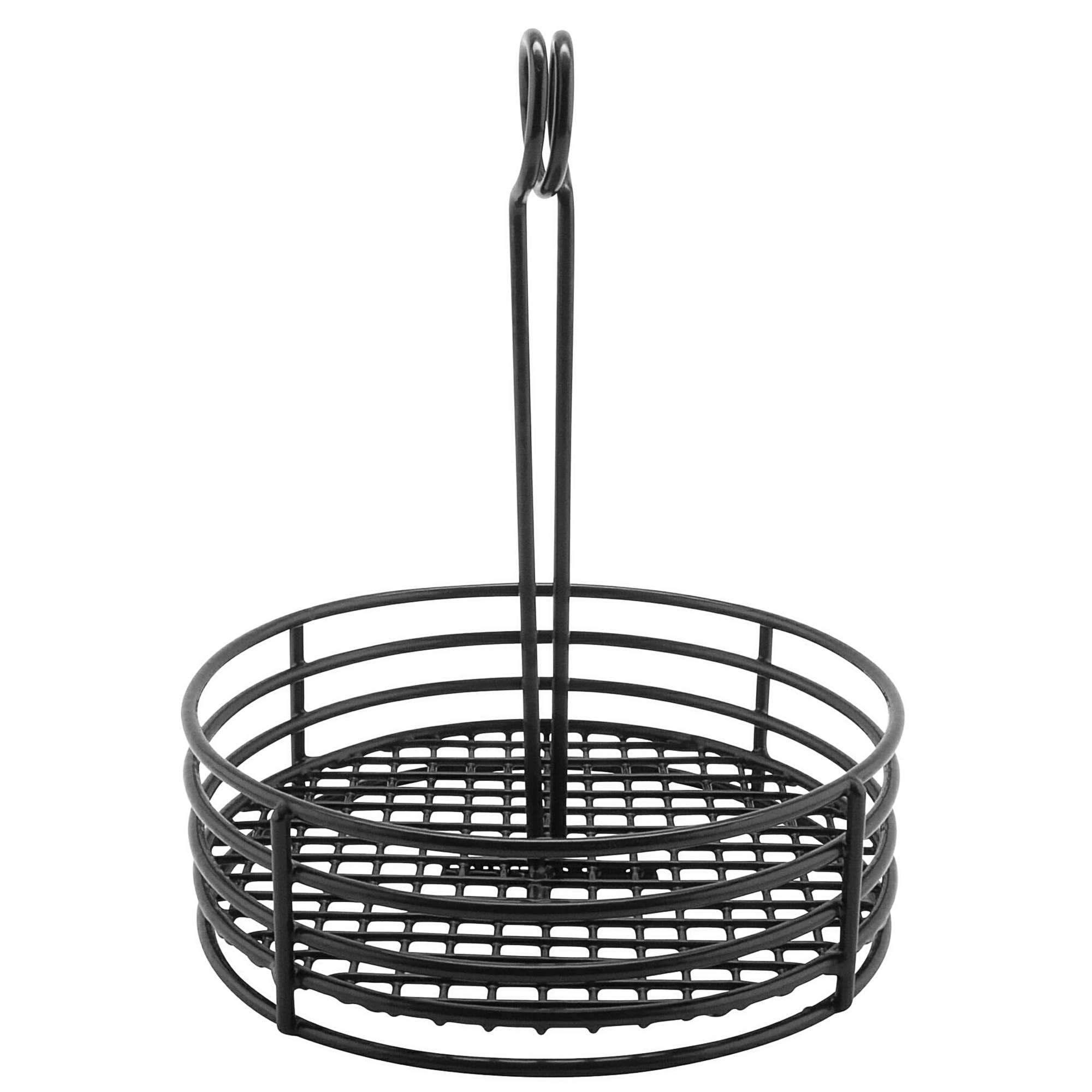 GET 4-31860 Round Condiment Caddy - Iron, Black