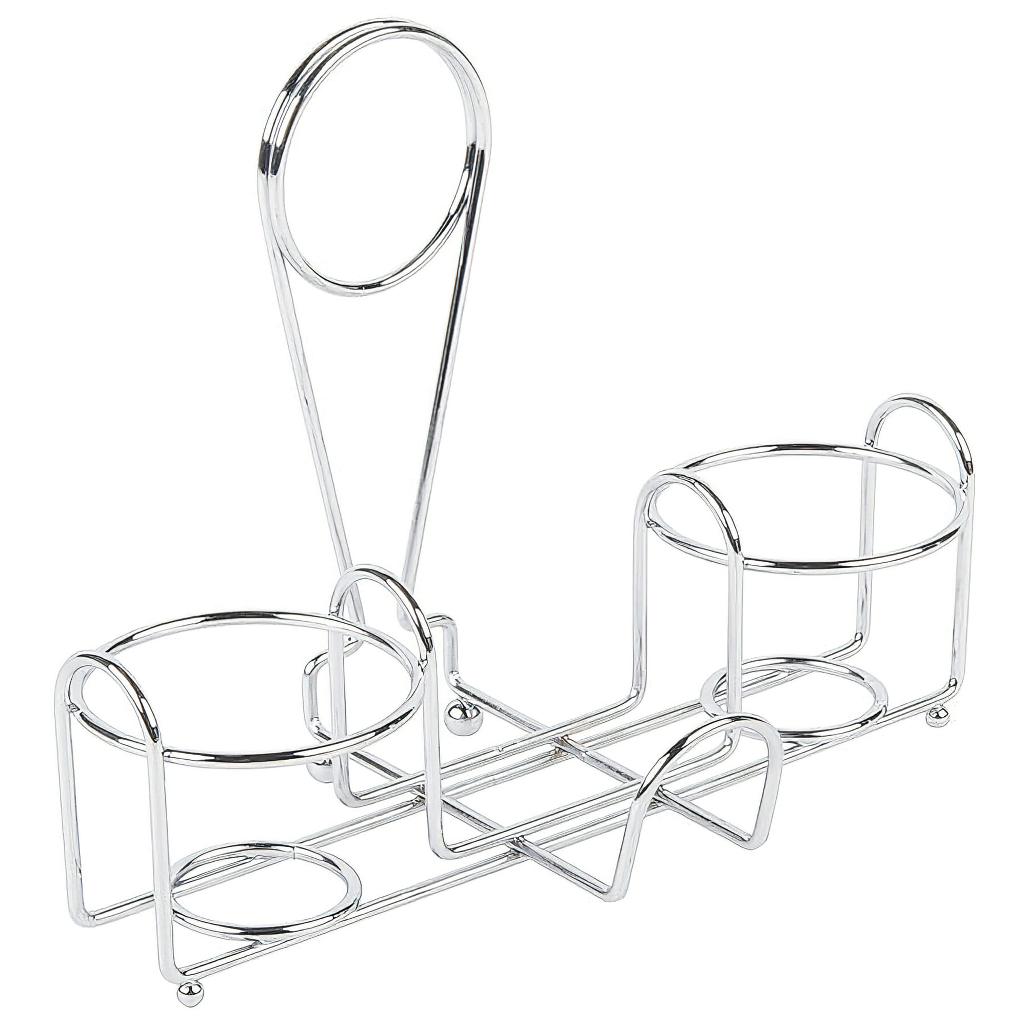 G.E.T. 4-21696 Chrome Plated Metal 4-Compartment Table Caddy