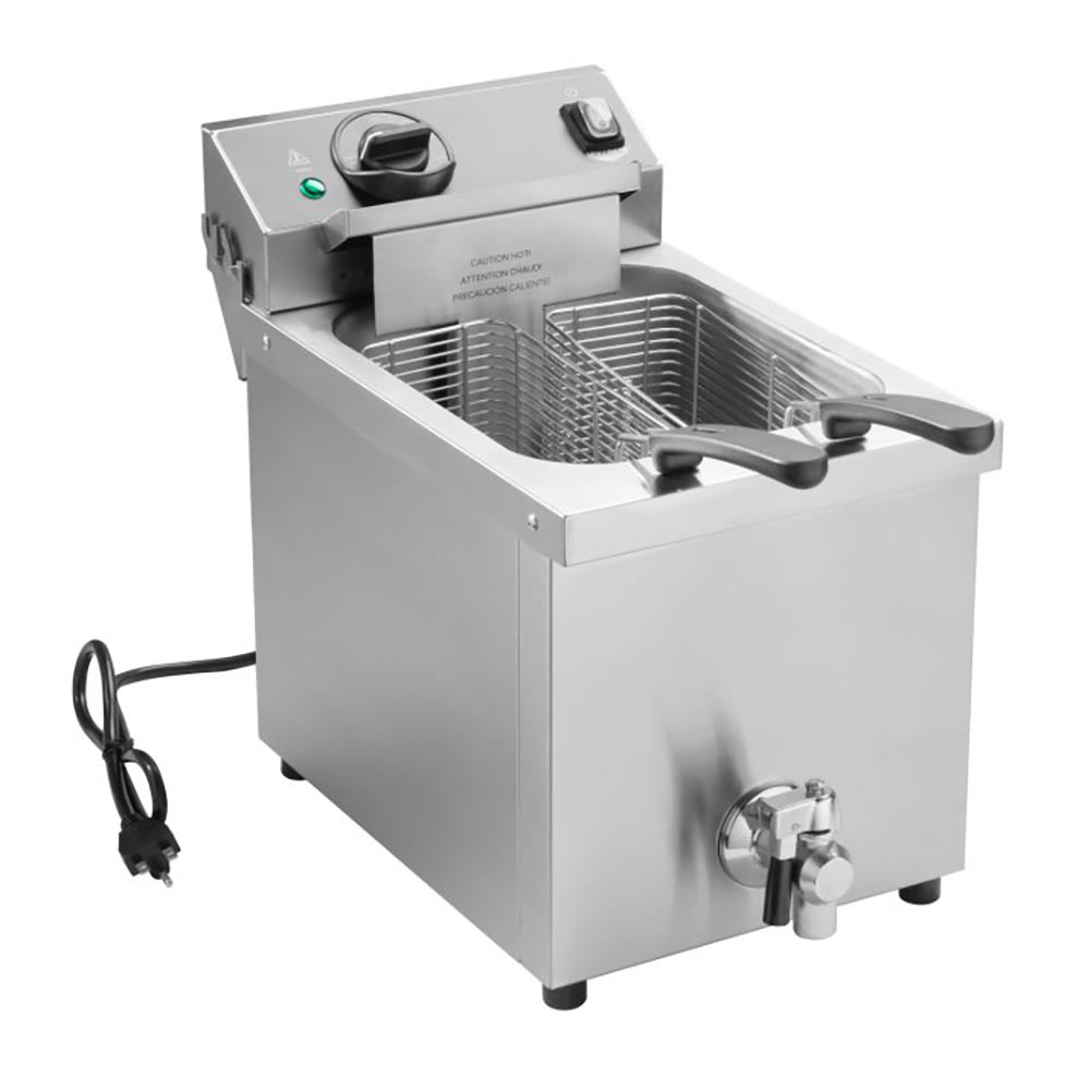 Globe PF16E 16 lb Stainless Steel Electric Countertop Fryer