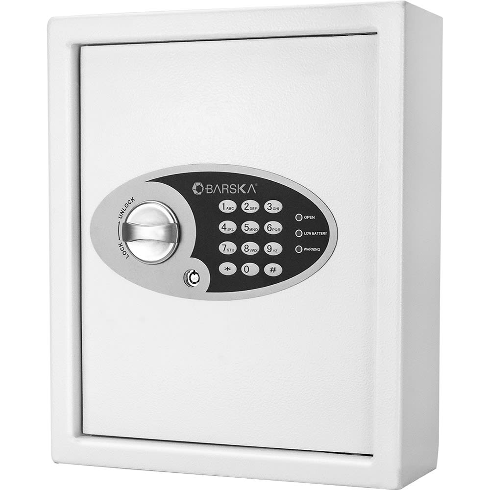 Barska 48 Key Cabinet Wall Safe w/ Keypad Lock - Steel, White (AX12658)
