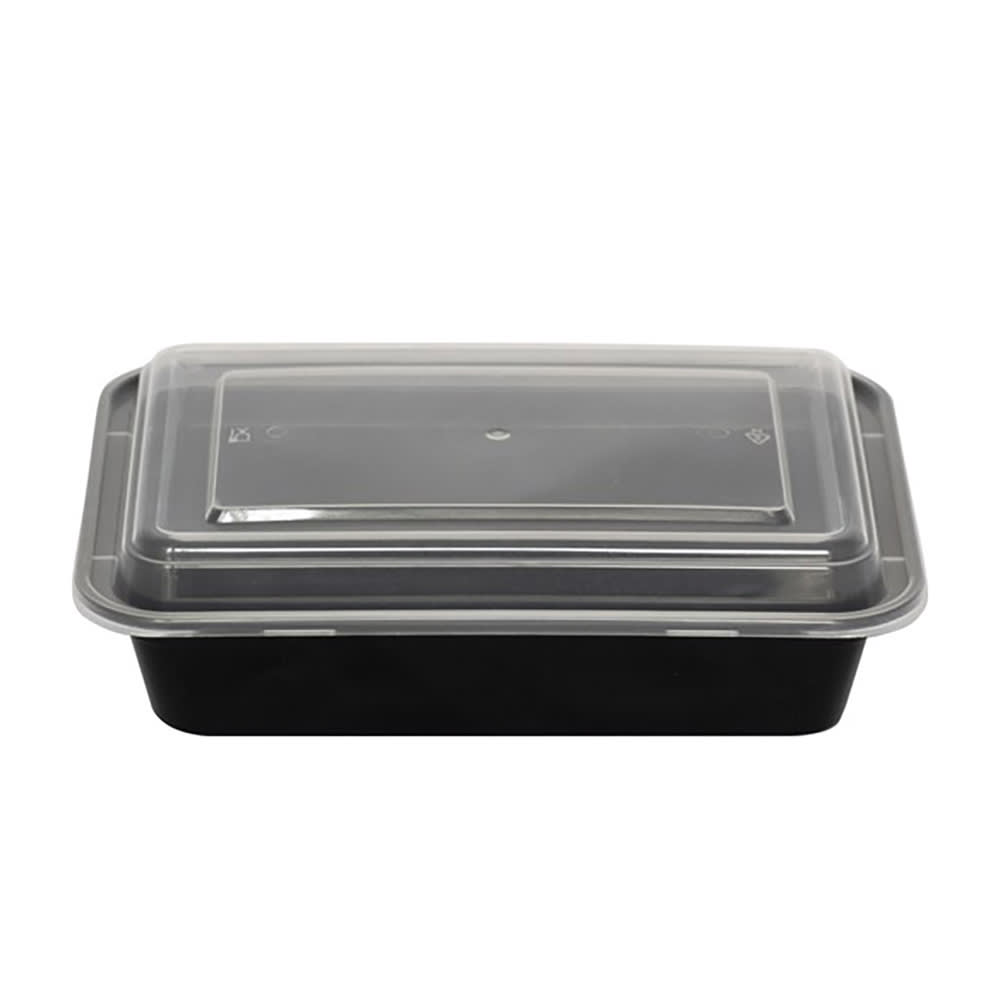 ITI TG-PP-84 84 oz. Rectangular Plastic To-Go Family Pack Container with Lid, 60/cs