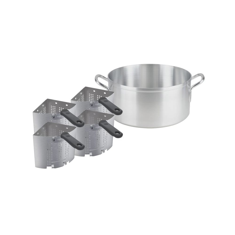 Choice 5-Piece Vegetable and Pasta Cooker Set with 20 Qt. Aluminum Pot and  5 Qt. Stainless Steel Insets