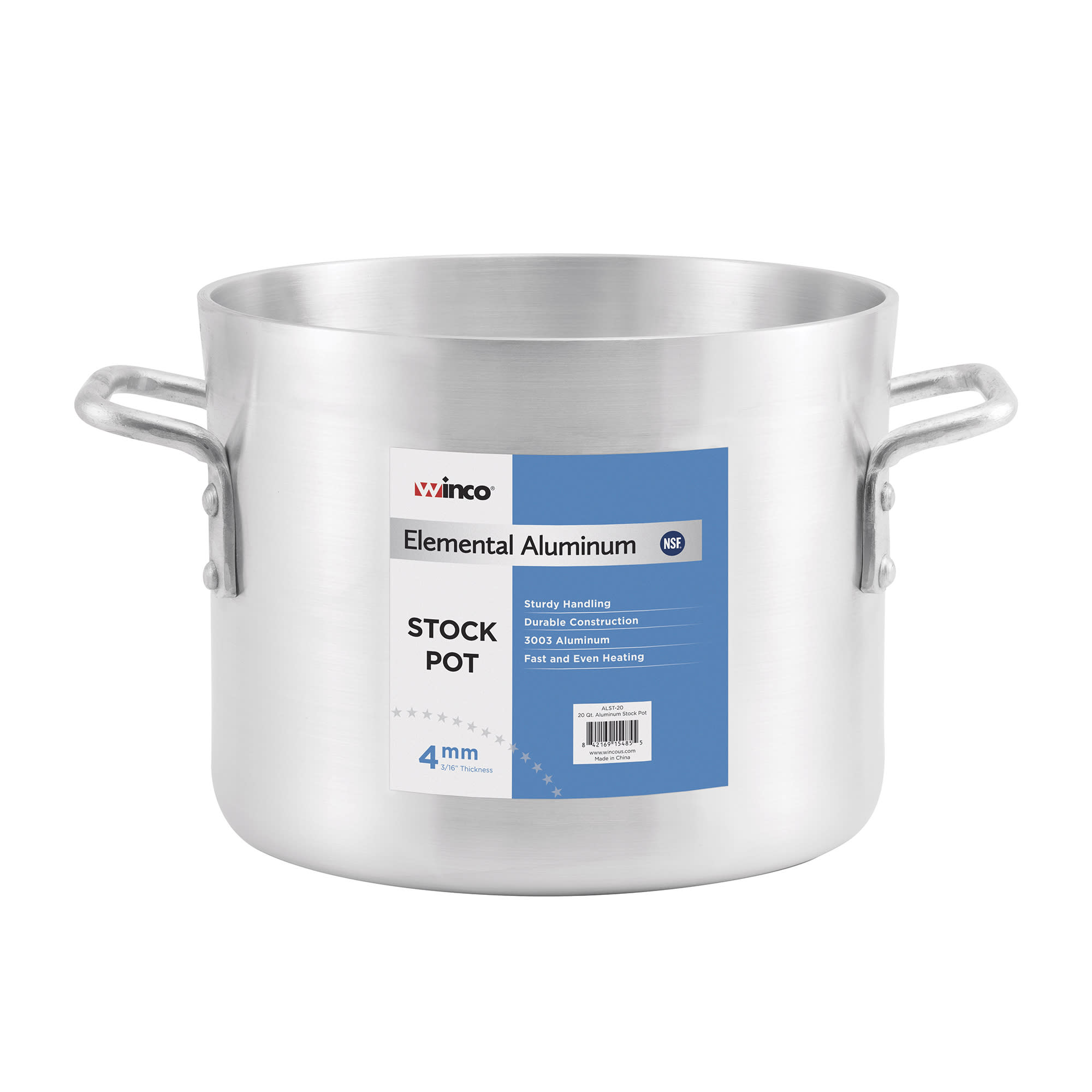 Winco ALST-50 50 qt Aluminum Stock Pot