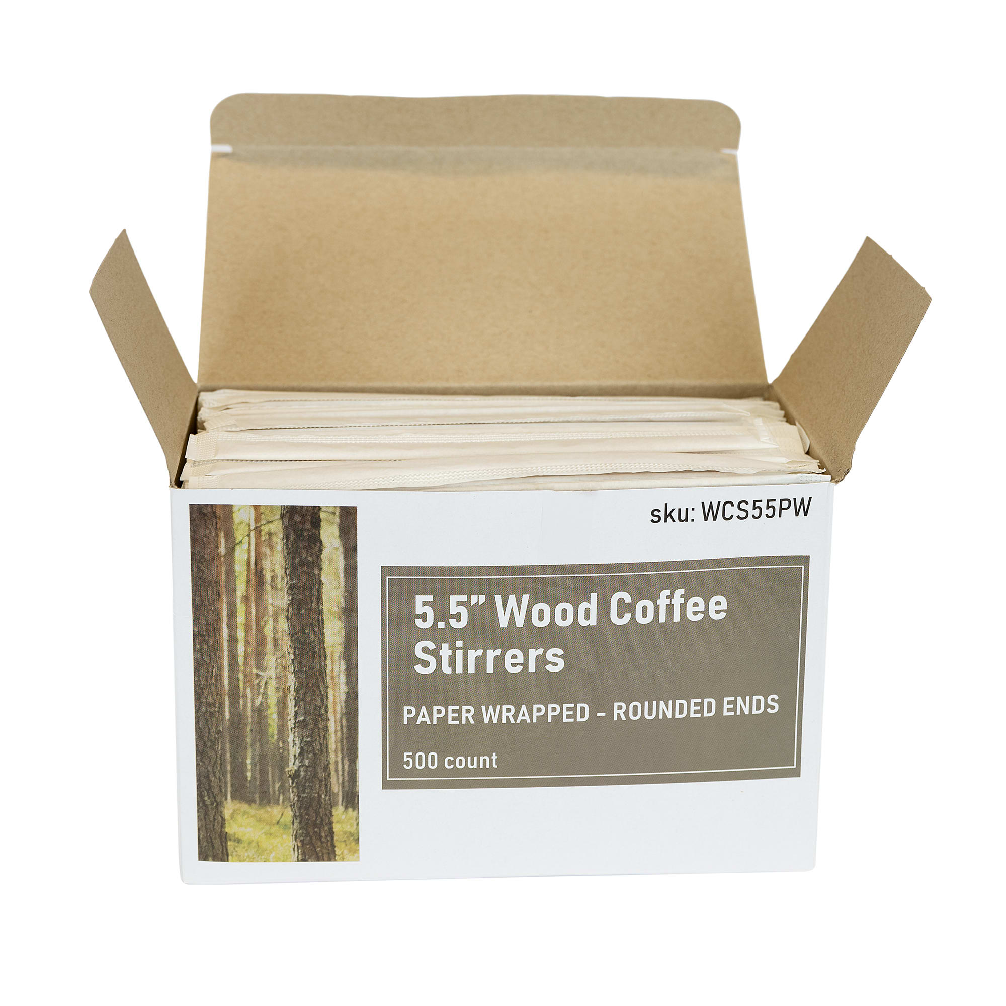 Disposable Wood Coffee Sticks Wooden Stirrer with Paper Wrapped