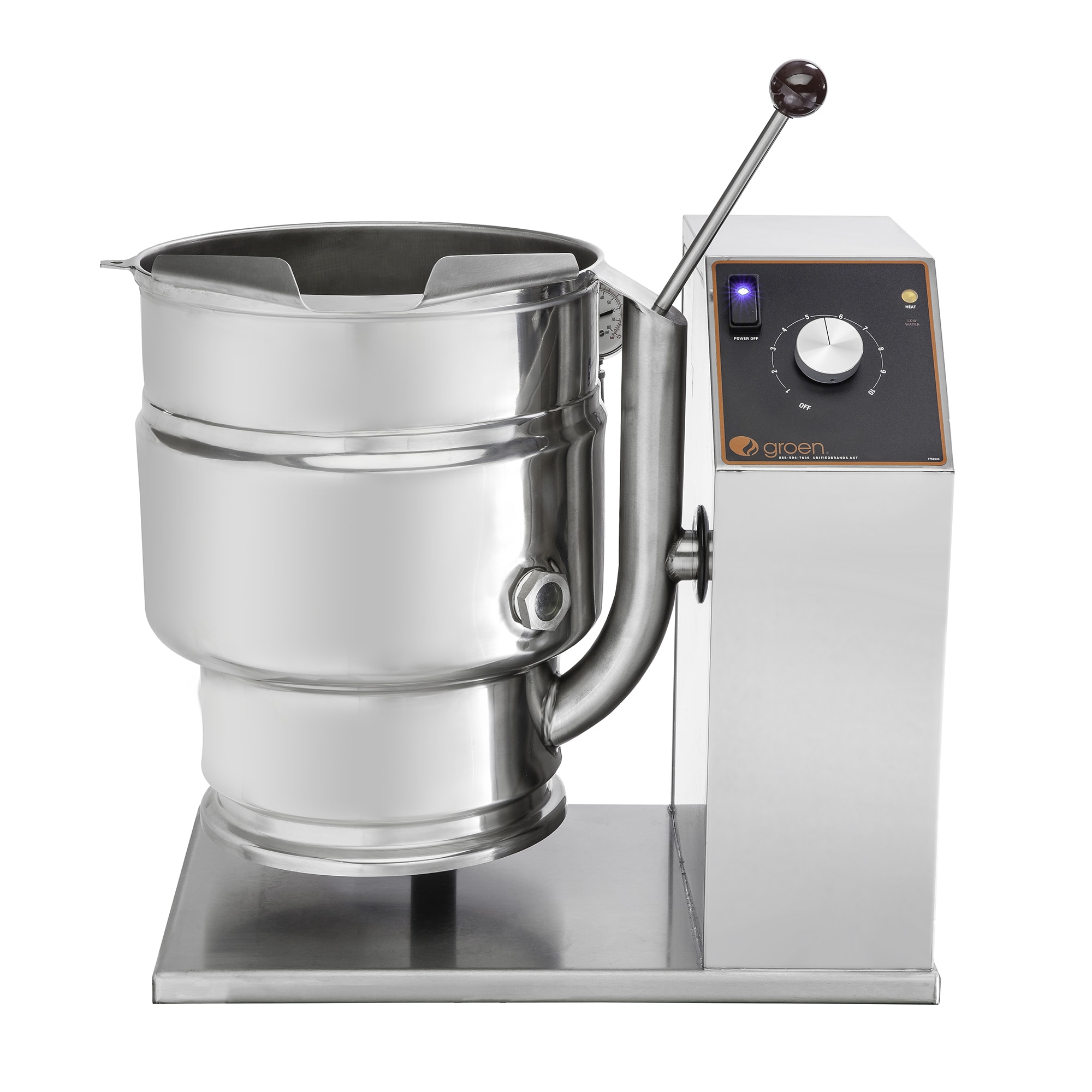 Tilting Kettle, electric, 30 gallon capacity, full jacket, thermostatic  control, crank tilt with