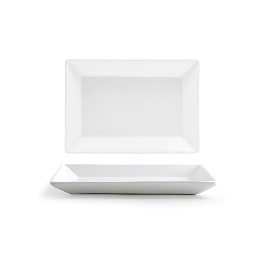 Front of the House Rectangular Kyoto™ Plate - 7" x 5", Porcelain, White ...