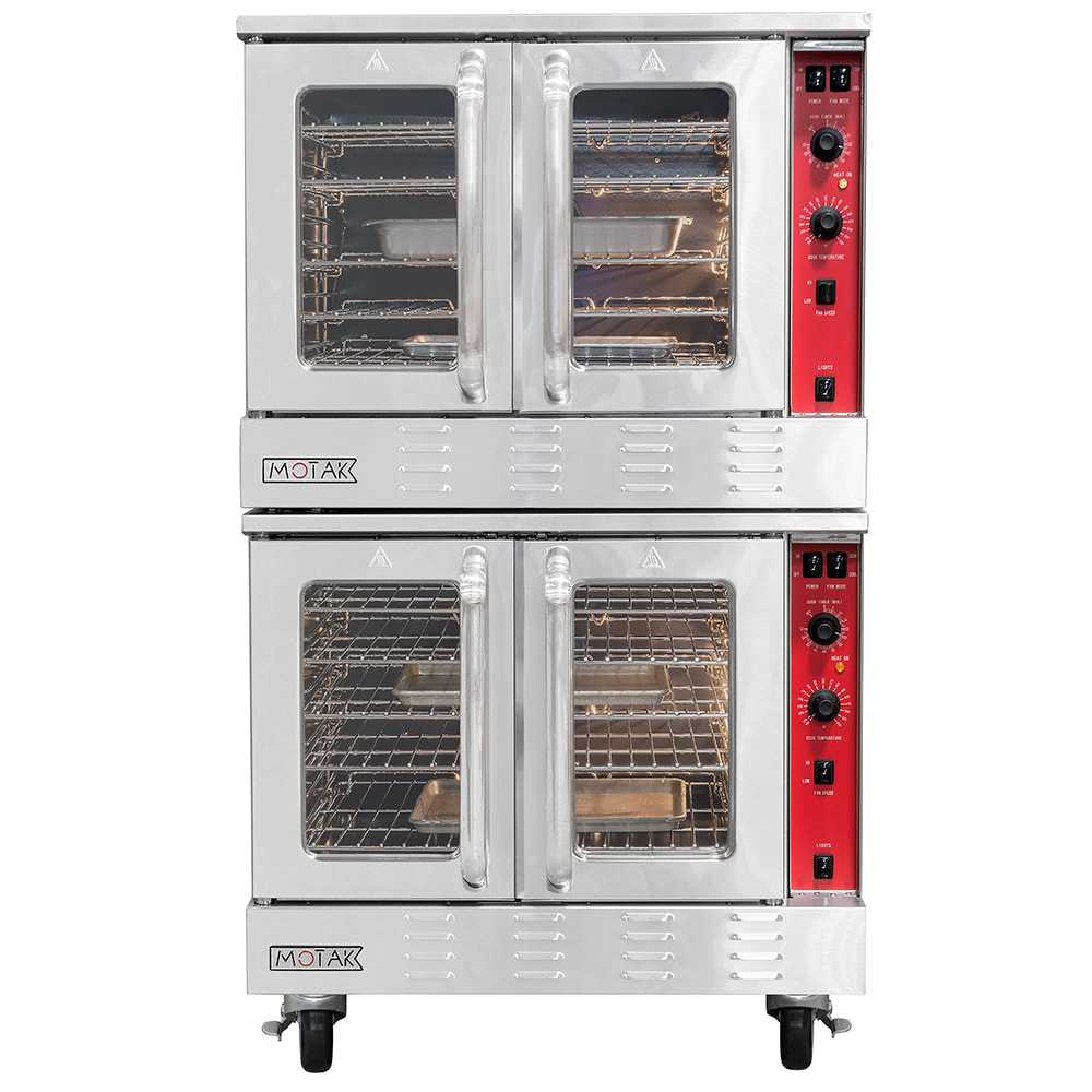 MoTak MECO-2-240 Double Full Size Electric Convection Oven - 23.8 kW,  240v/1ph/3ph