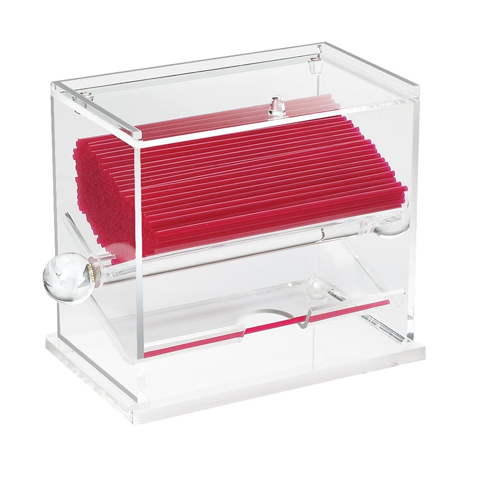 Cal-Mil 1228-4 1 Compartment Straw Holder - 4 3/4 x 4 3/4 x 5 1/2, Clear