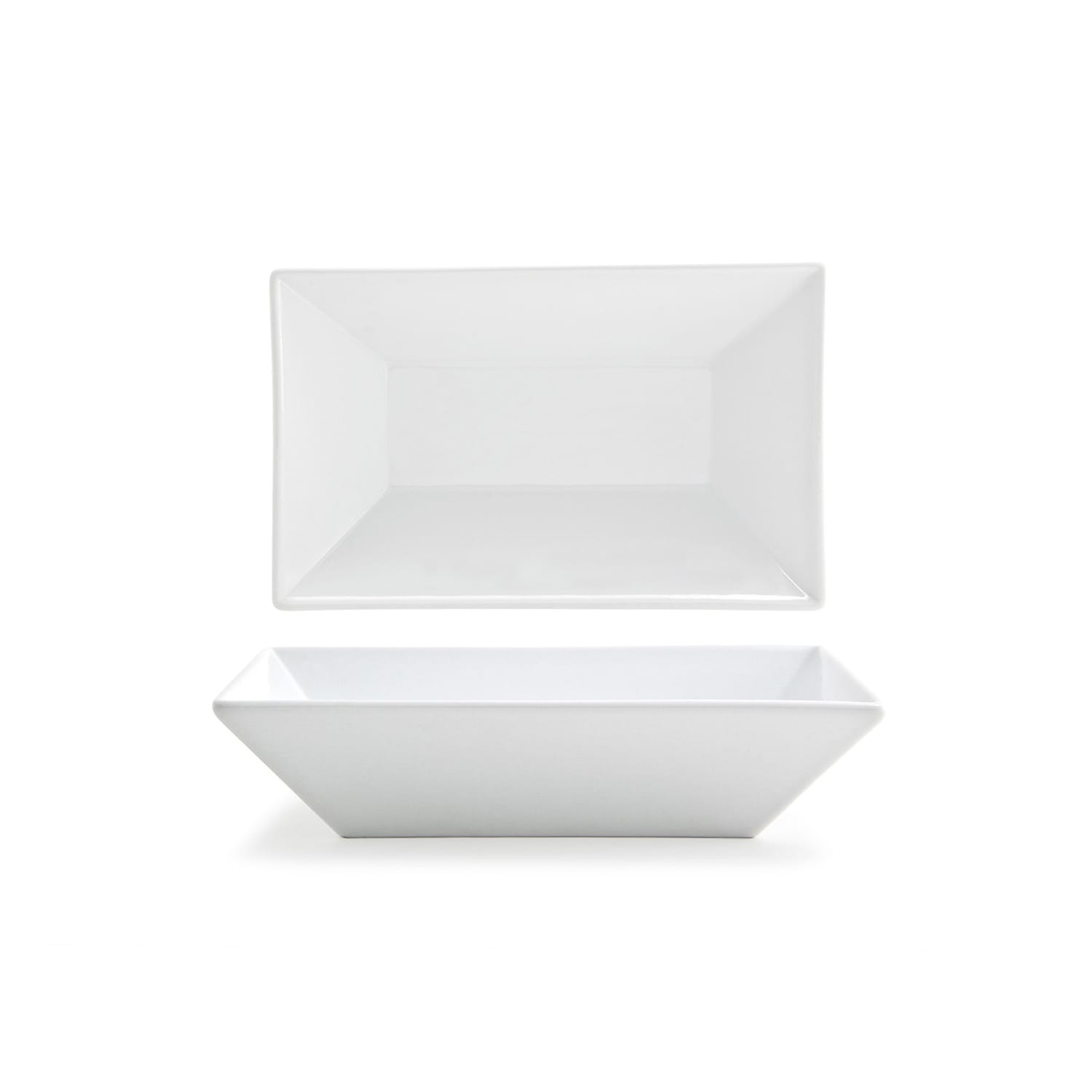 Front of the House Rectangular Kyoto™ Bowl - 8" x 5", Porcelain, White ...