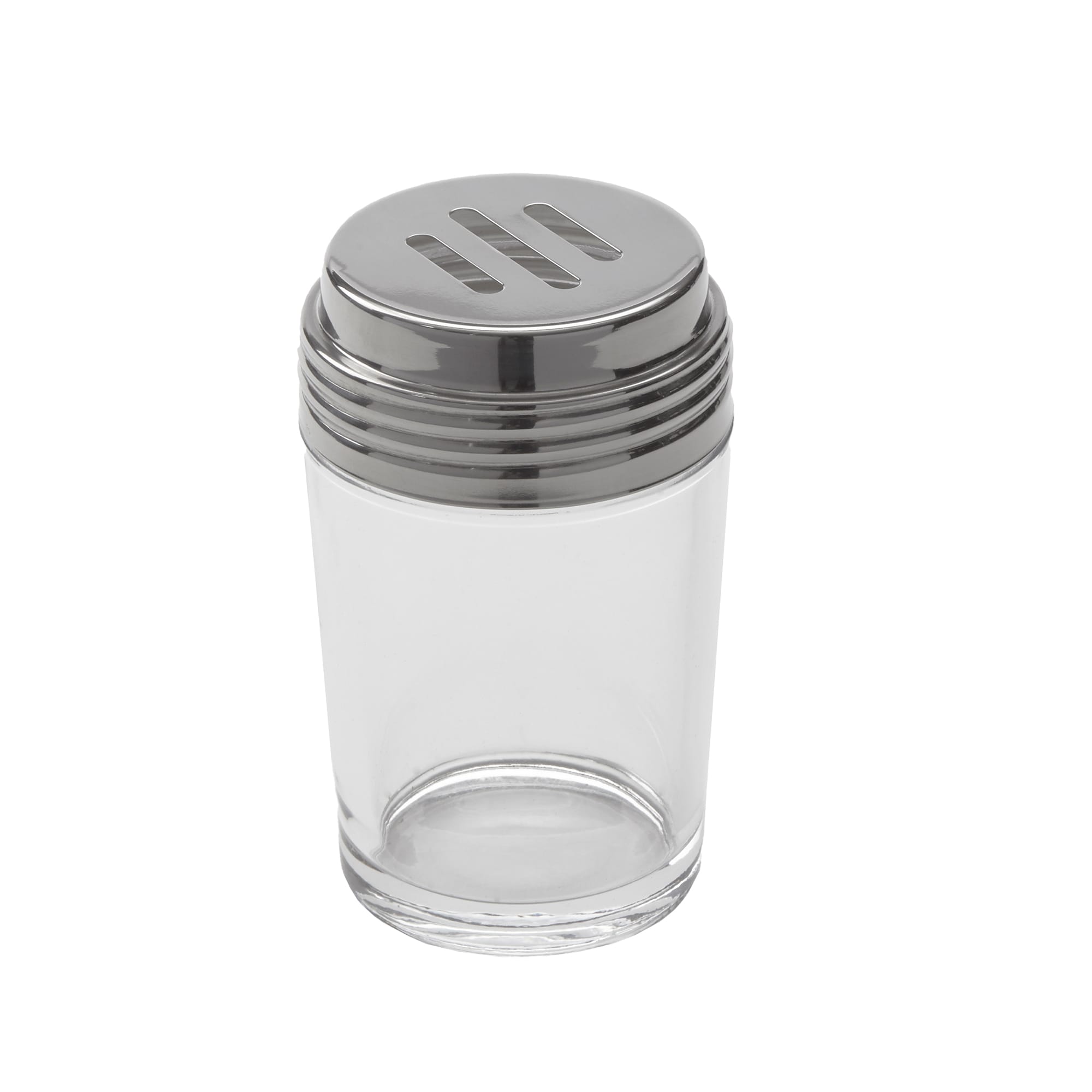 American Metalcraft GLA319 12 oz. Glass Cheese Shaker with Stainless Steel  Lid and Extra Large Holes