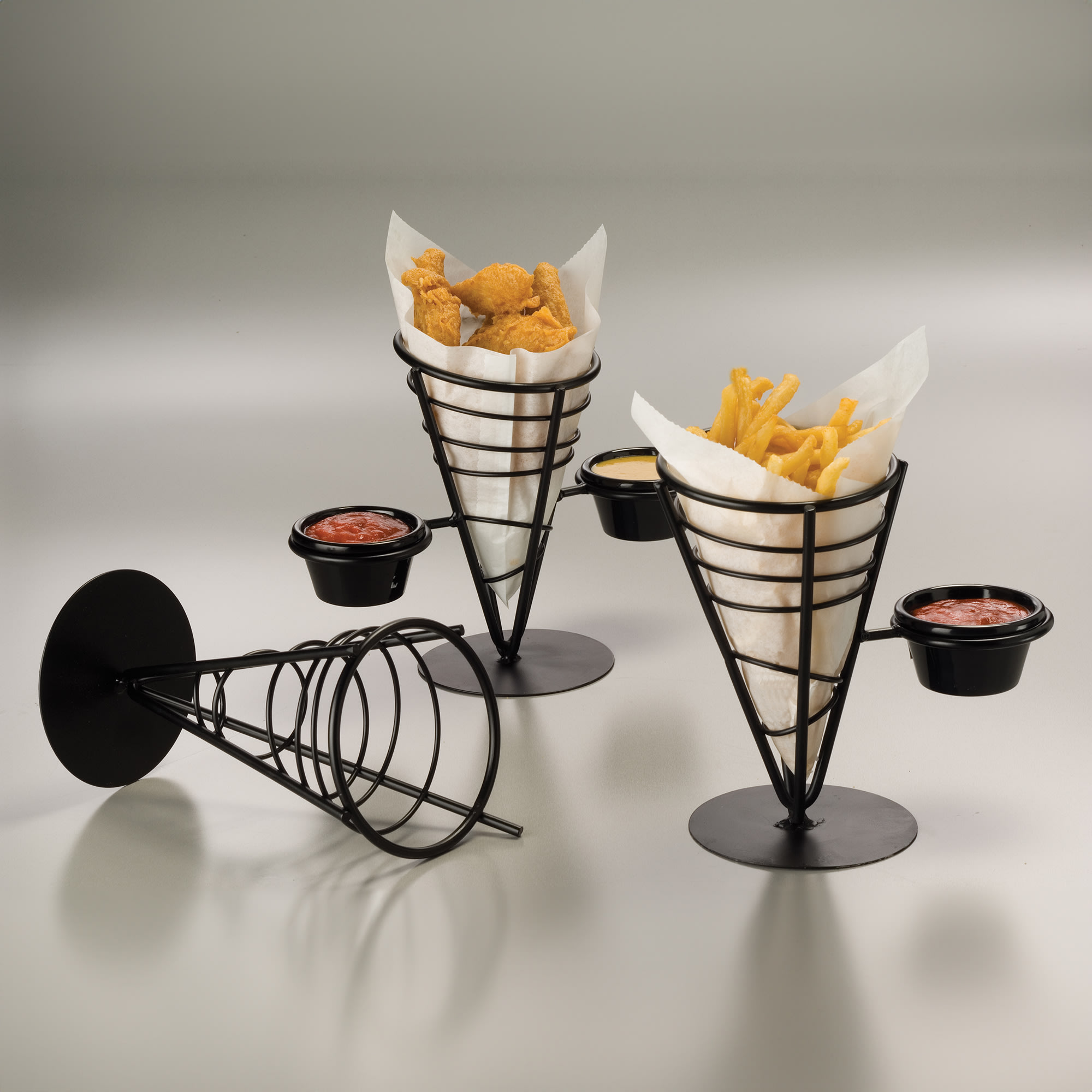 American Metalcraft FBS591 Conical French Fry Basket w/ 1 Ramekin
