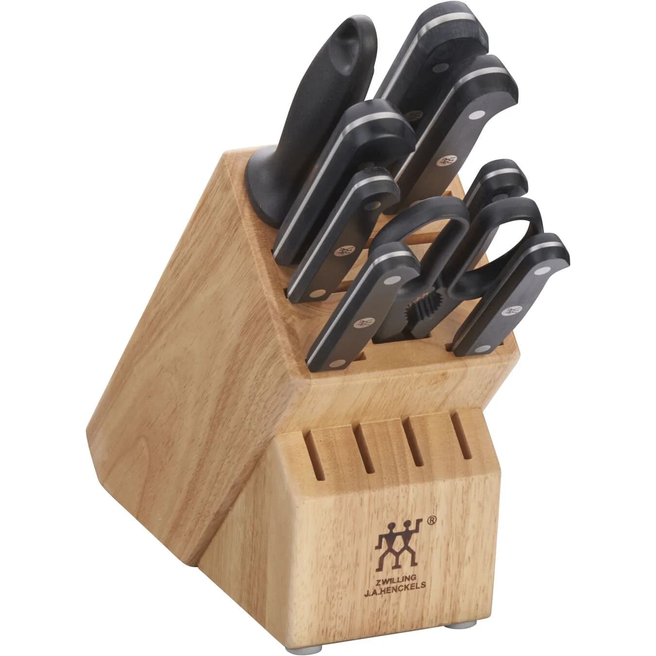 Zwilling 1018770 Gourmet 10 Piece Knife Set w/ Rubberwood Block