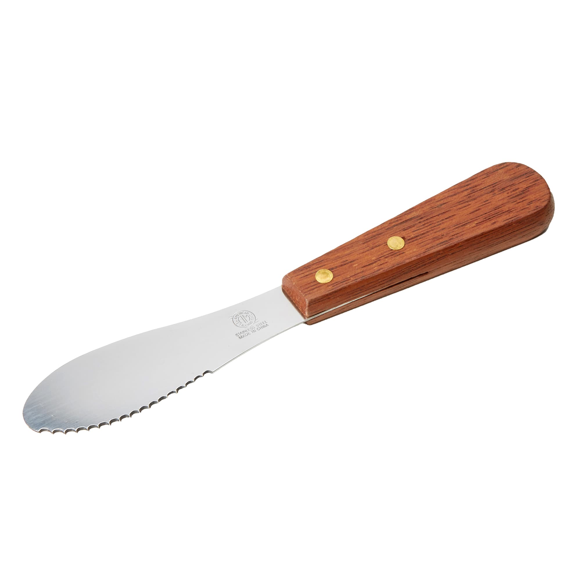 Sandwich Spreader 7 Overall Length. Serrated Blade. Wood Handle