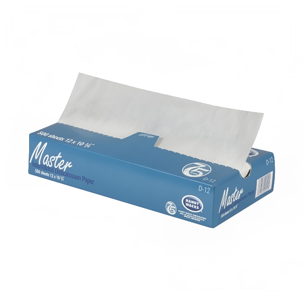 Interfolded Dry Wax Deli Paper, 8 x 10-3/4, White, 500/Box, 12