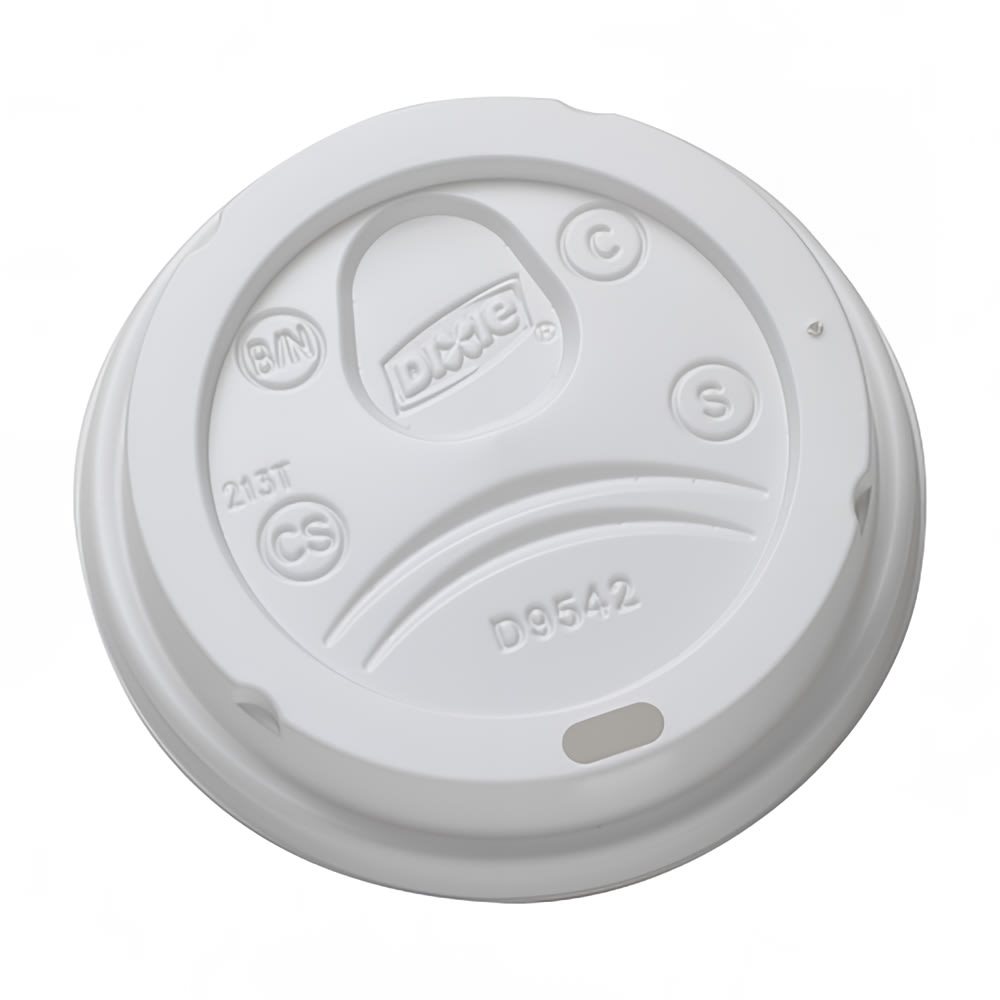 Dixie D9538 PerfecTouch Plastic Dome Lid, Fits 8oz Cup, White