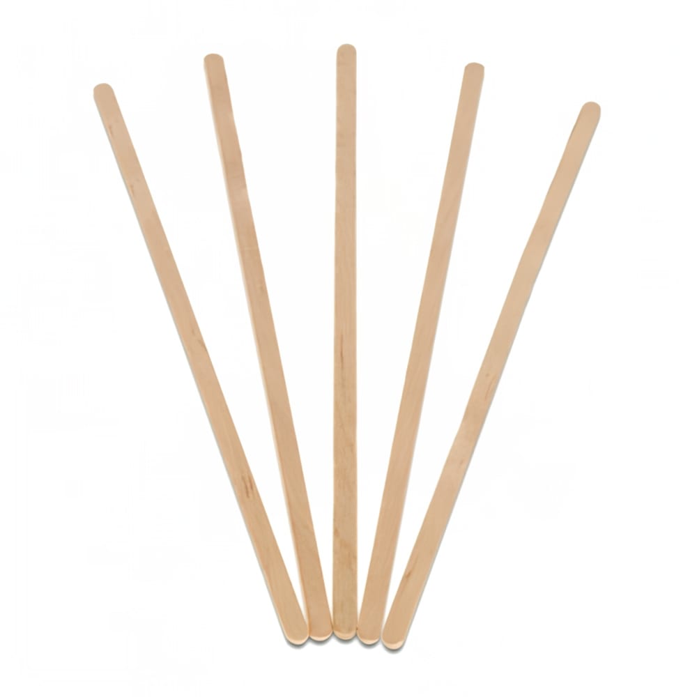 Rofson WCS7RW 7 Wrapped Coffee Stirrers w/ Rounded Ends, Wood