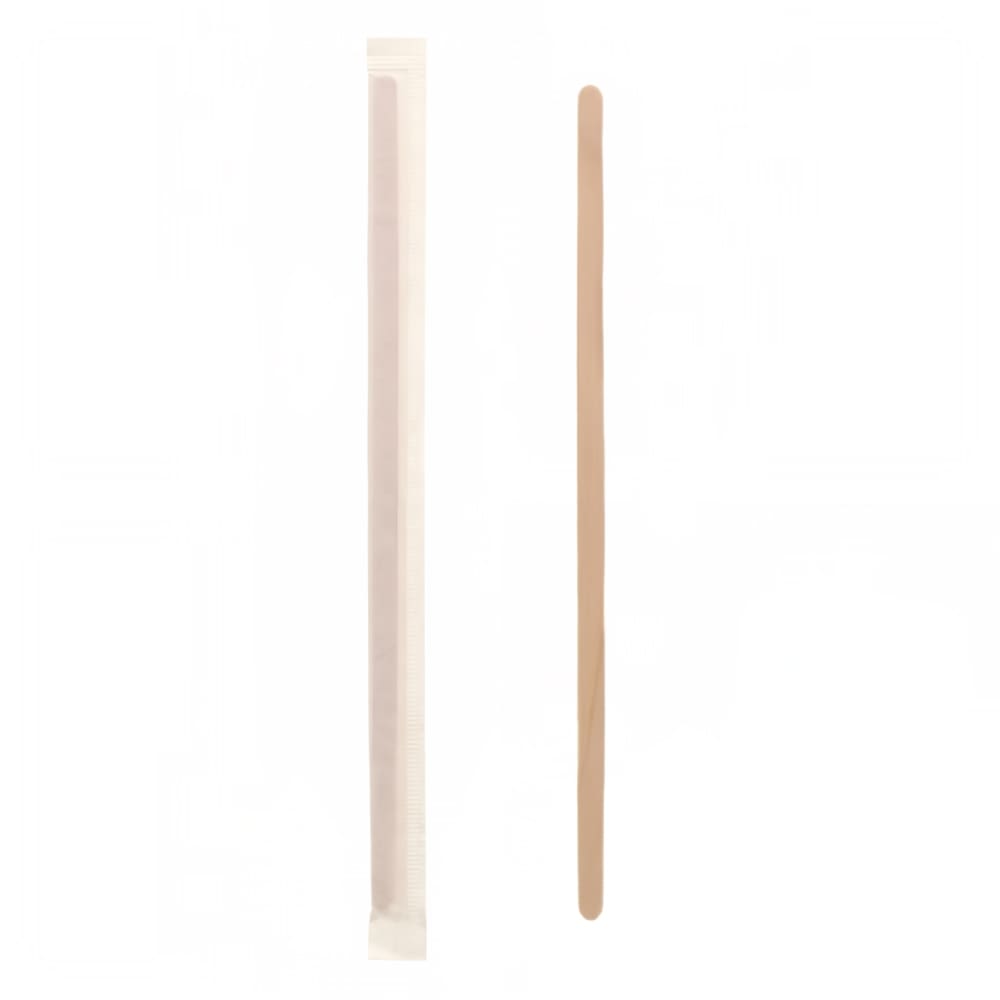 Rofson WCS7RW 7 Wrapped Coffee Stirrers w/ Rounded Ends, Wood