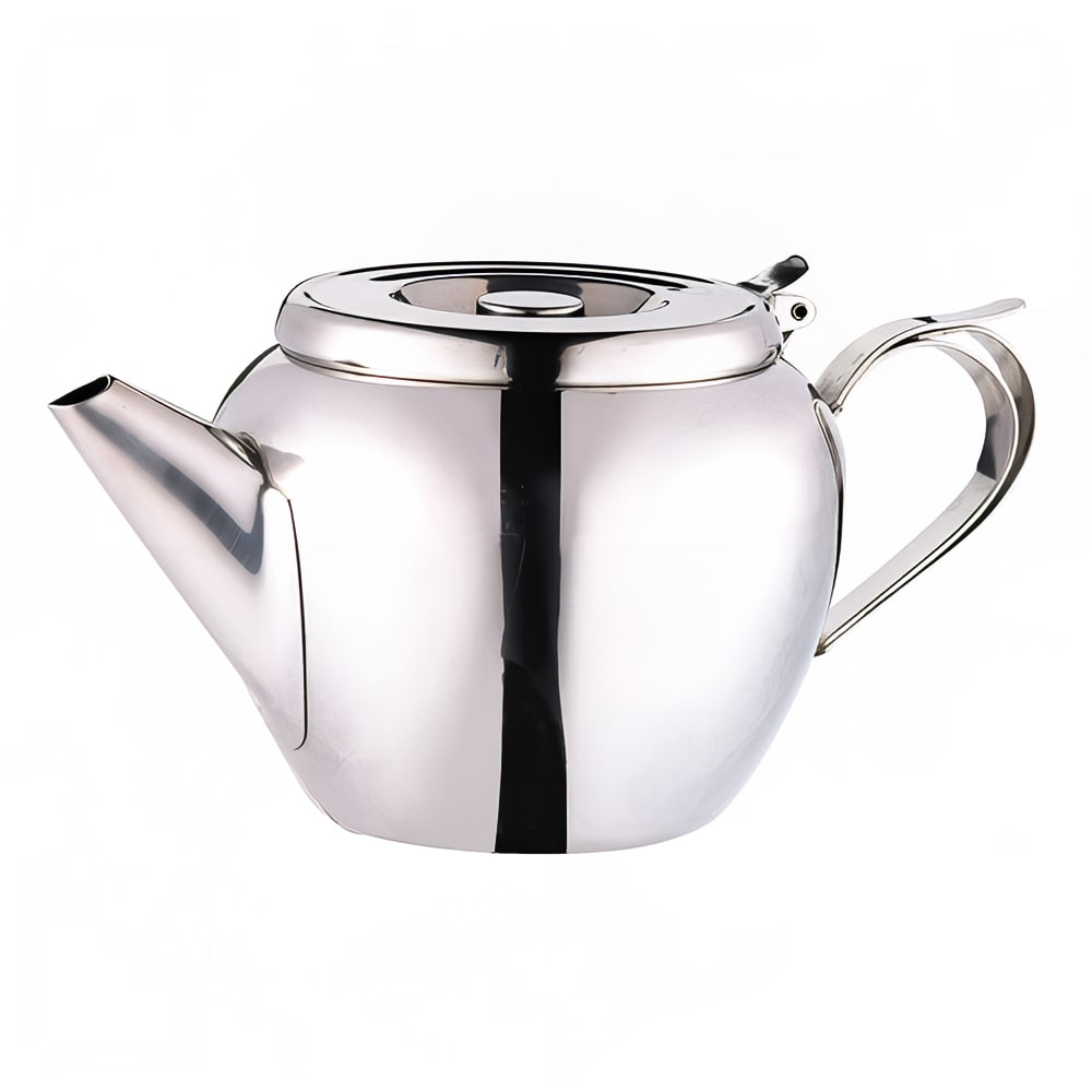 Service Ideas TT07SS Tea Time Round Teapot, 24 ounces, Stainless Steel,  Polished