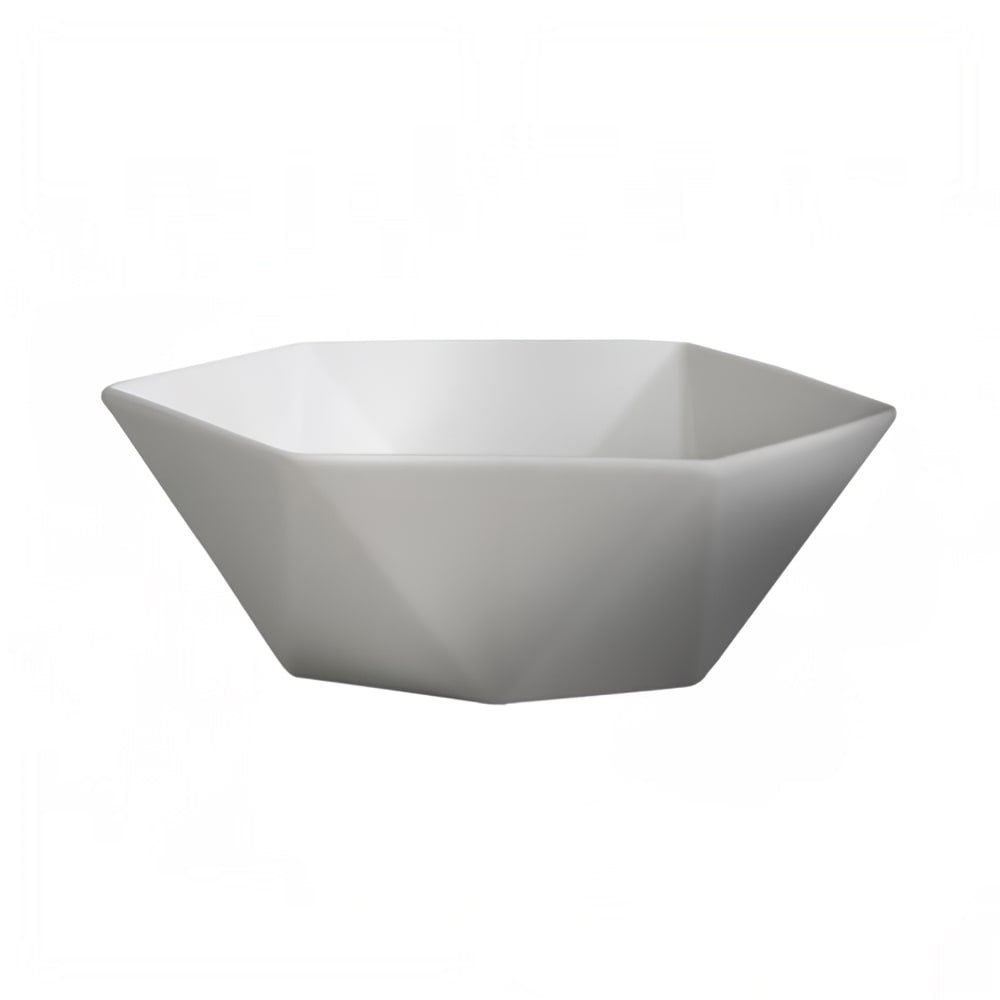 環 bowl Cameo China 22 oz Hexagonal Diamond Fusion Bowl - Ceramic, White