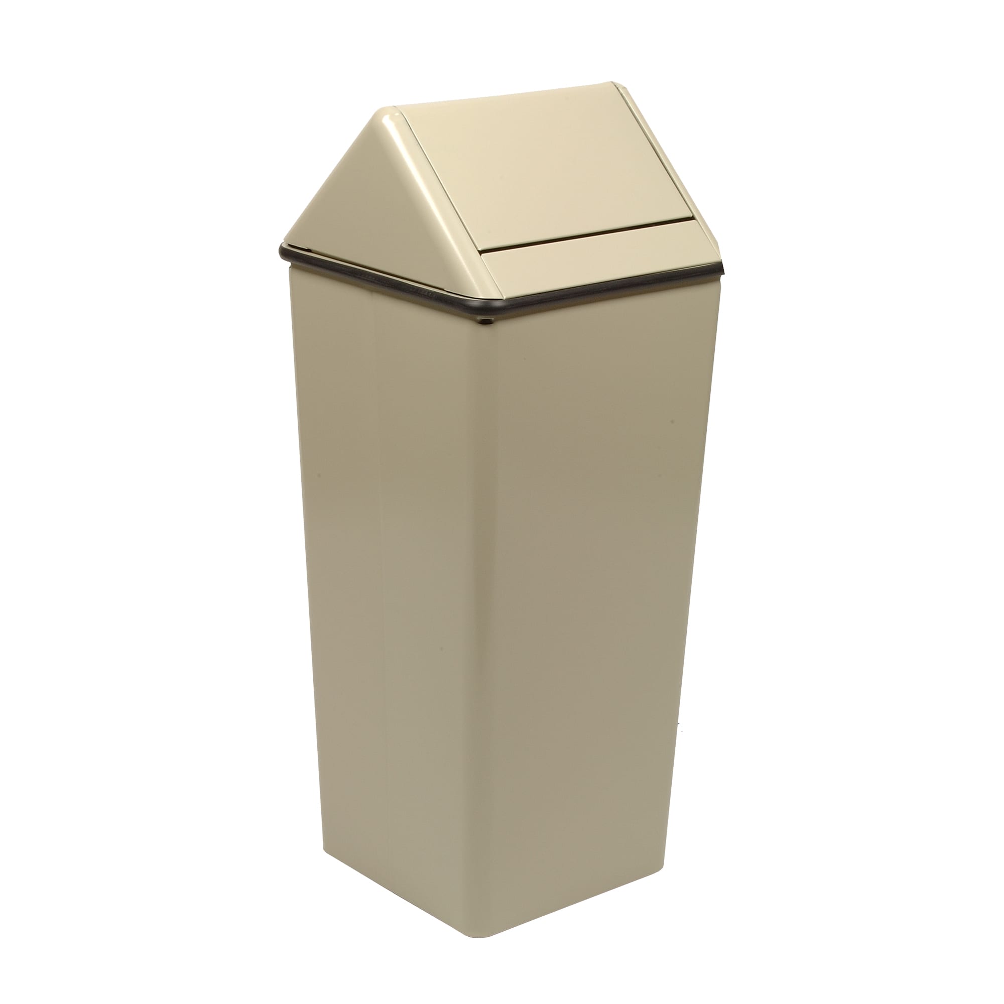 Witt 1411HTAL 21 Gal Indoor Decorative Trash Can Metal Almond   125 1411htal 