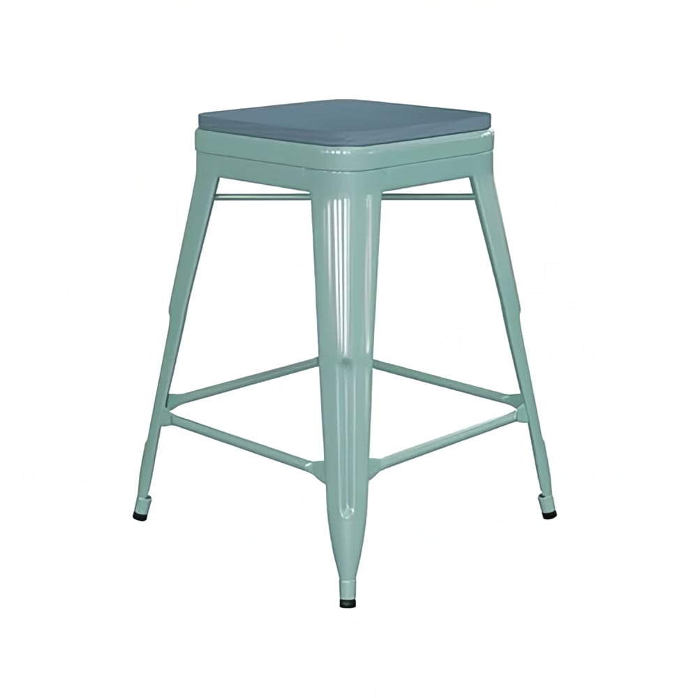 Flash Furniture Cierra 24 High Backless Teal Metal Indoor Counter Stool Set of 4 Teal Teal Blue