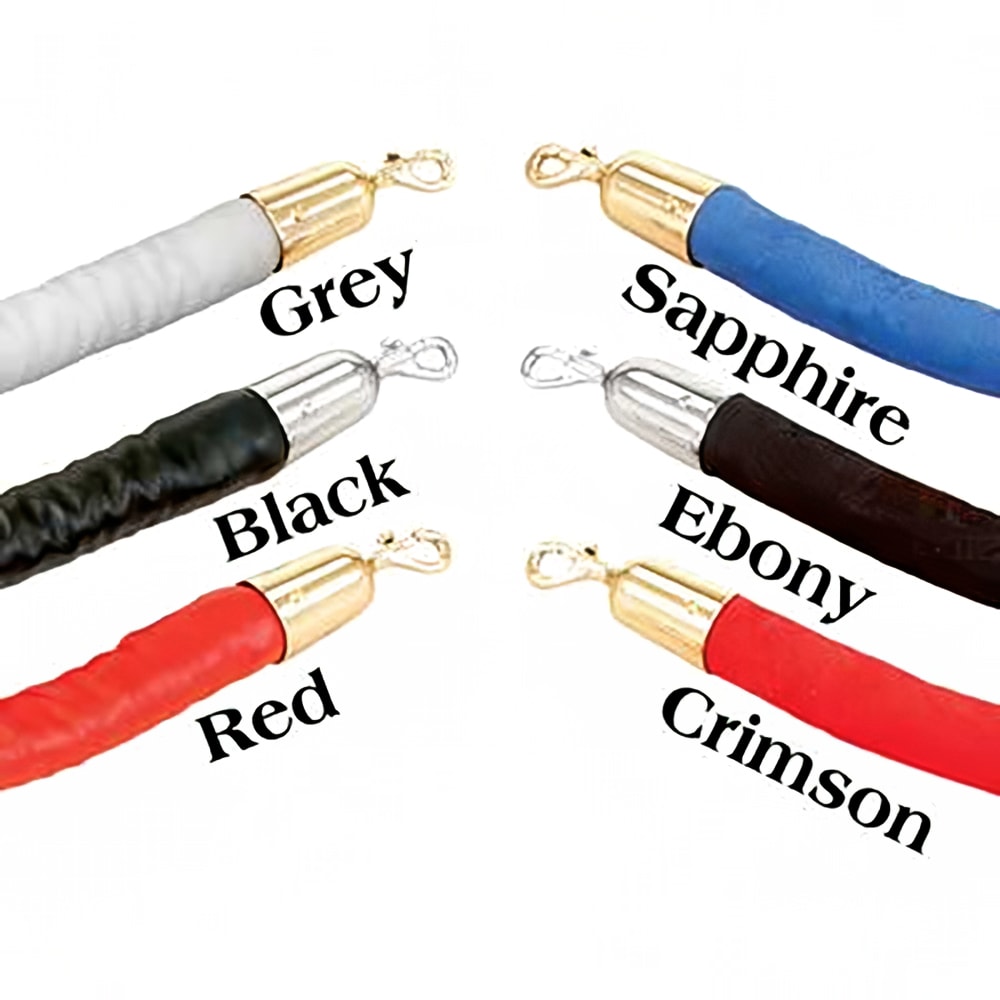 Forbes Industries 5 ft Velour Rope w/ Polished Brass Snap Hooks (2786-5)