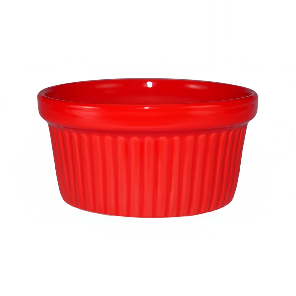 Red Round Ramekins ITI 4 oz Cancun™ Ramekin - Ceramic, Crimson Red (RAMF-4-CR)