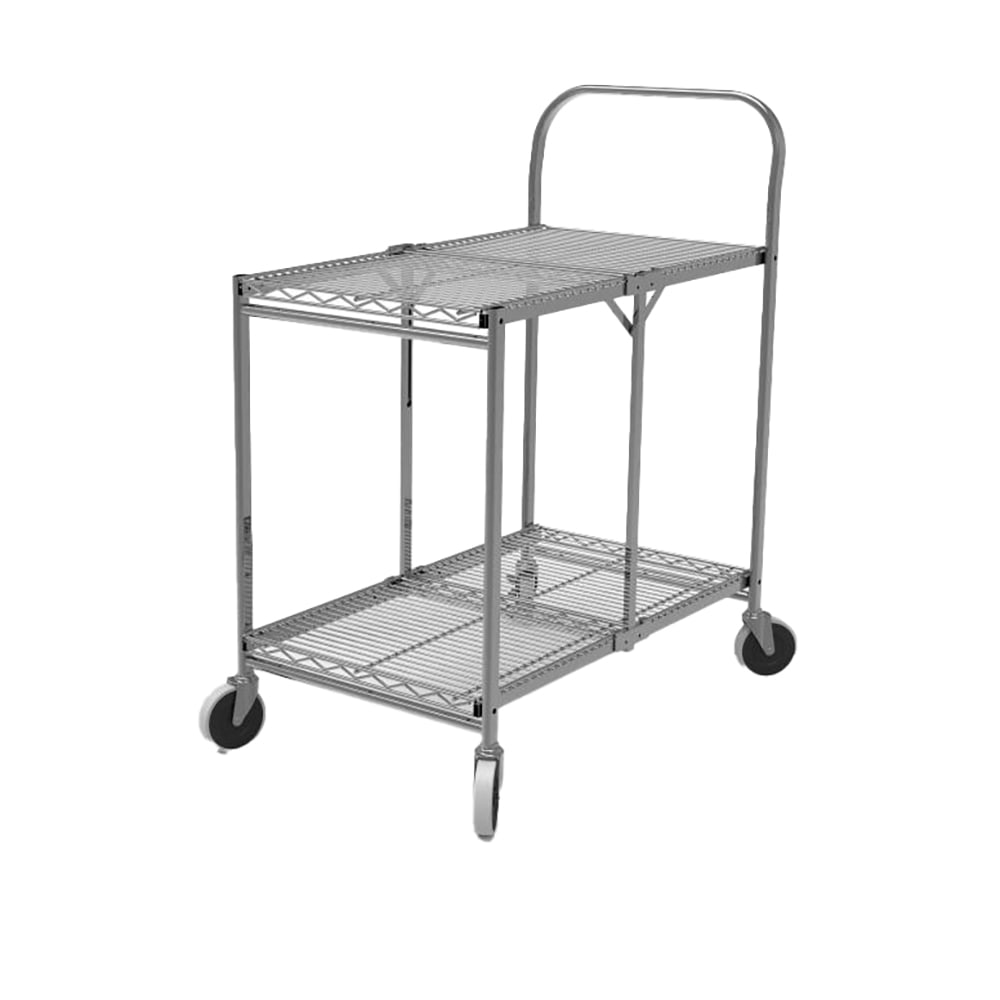 Luxor 2 Level Steel Utility Cart w/ 200 lb Capacity - Flat Ledges
