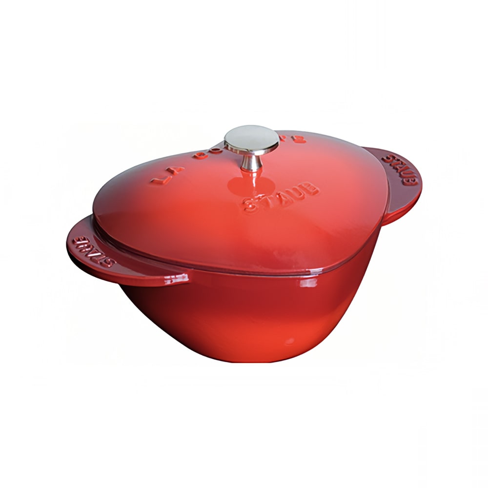Staub 1 3/4 qt Enameled Cast Iron Cocotte w/ Lid - Heart Shaped