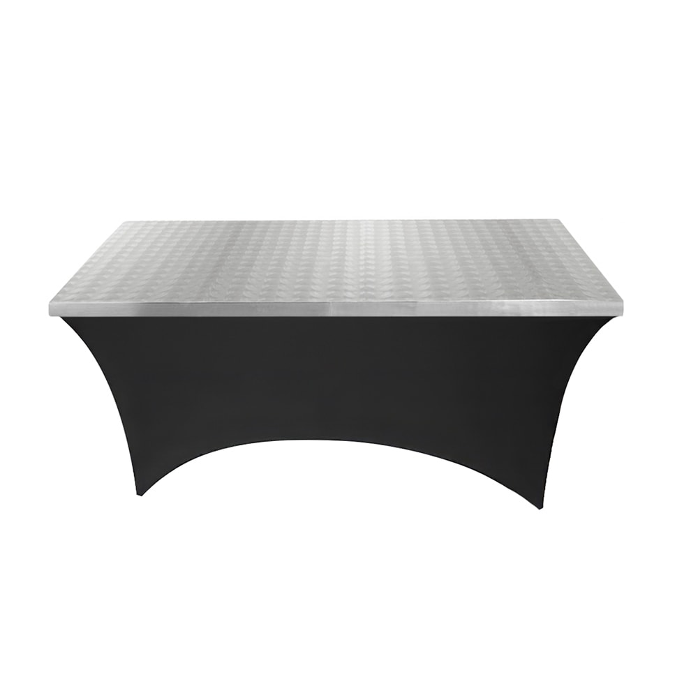 Tablecraft CW22237CSS Rectangular Table Cover - 96 3/8" x 30 3/8" x 2 3/4", 20 Gauge Stainless ...
