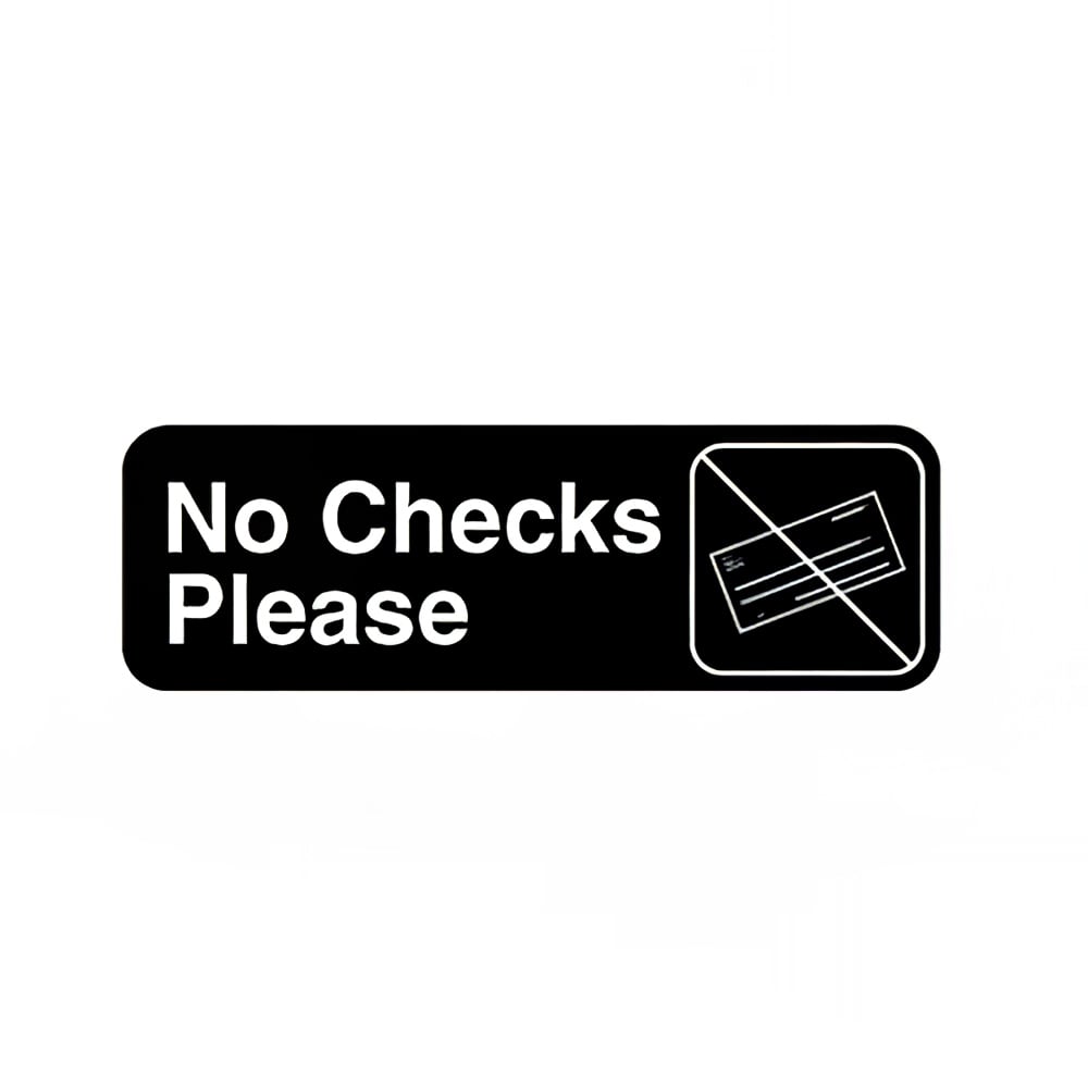 No Check Number Vollrath 4520 No Checks Please Sign - 3