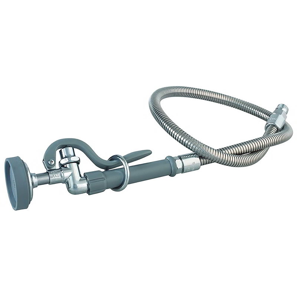 T&S Brass Hose, 44 Flexible Stainless Steel (Gray Handle) B-0044-H