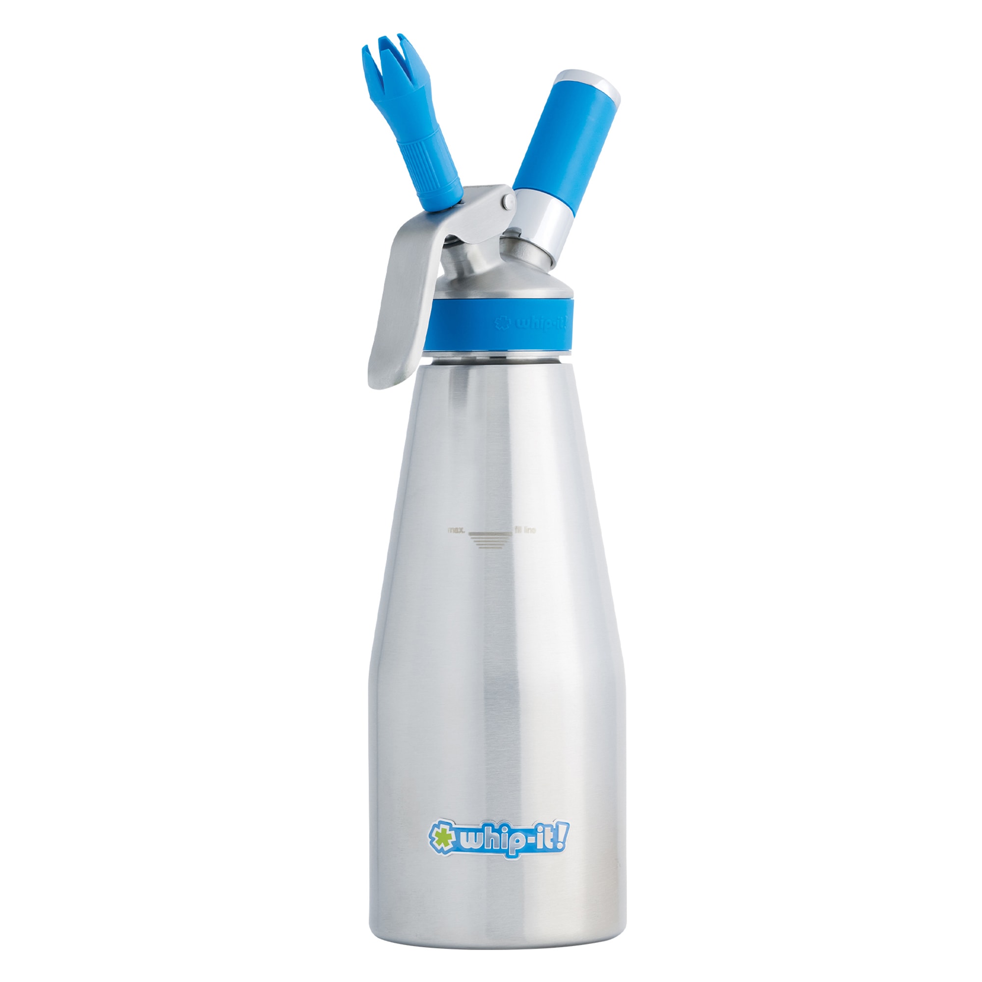 Whip-It! 1 liter Whipped Cream Dispenser w/ (3) Nozzles, Stainless