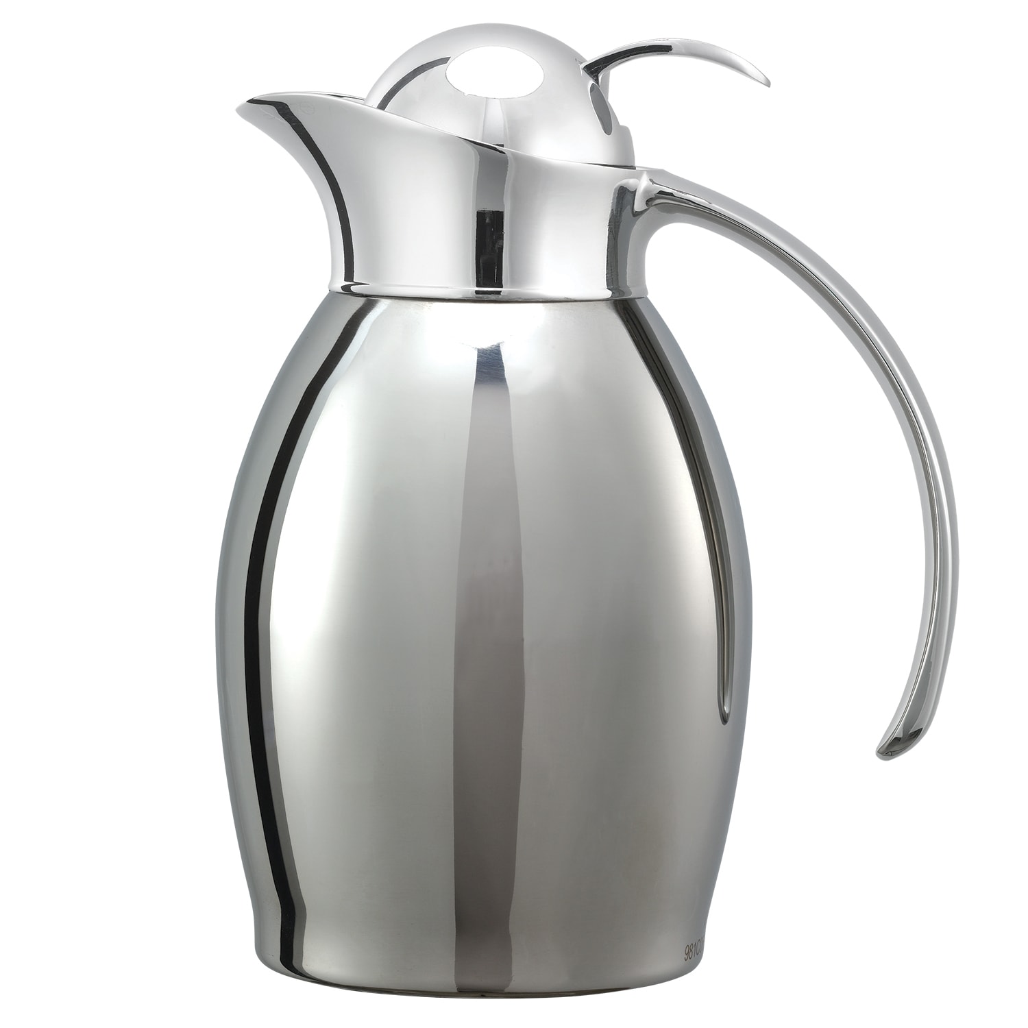 Service Ideas NIC06BSPB 3/5 liter Carafe w/ Push Button Lid - Stainless Liner, Brushed Stainless, Silver