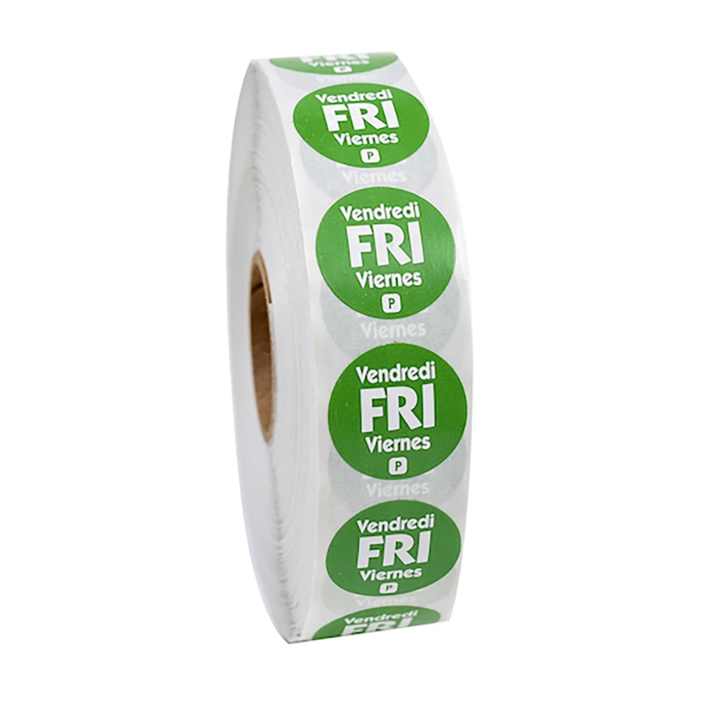 National Checking Company Round Permanent Food Storage Label - 3/4 ...