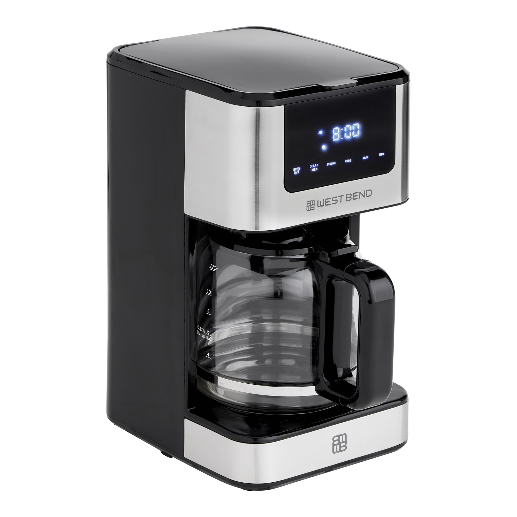 West Bend 12 Cup Drip Coffee Maker w/ Glass Carafe - Stainless Steel  (CMWB12BK13)