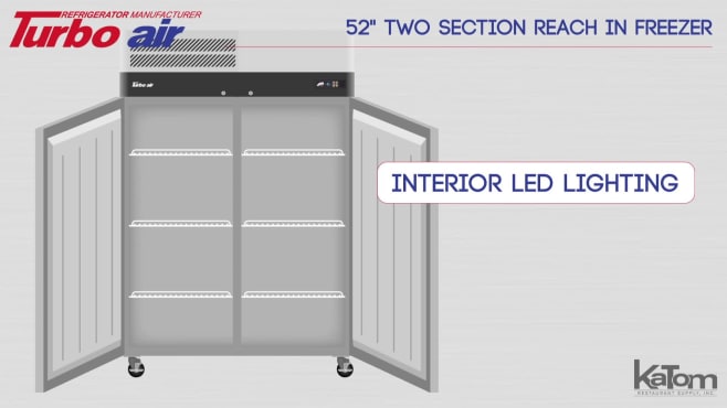 Turbo Air M3f47 2 N 52 Two Section Reach In Freezer 2 Solid Doors 115v