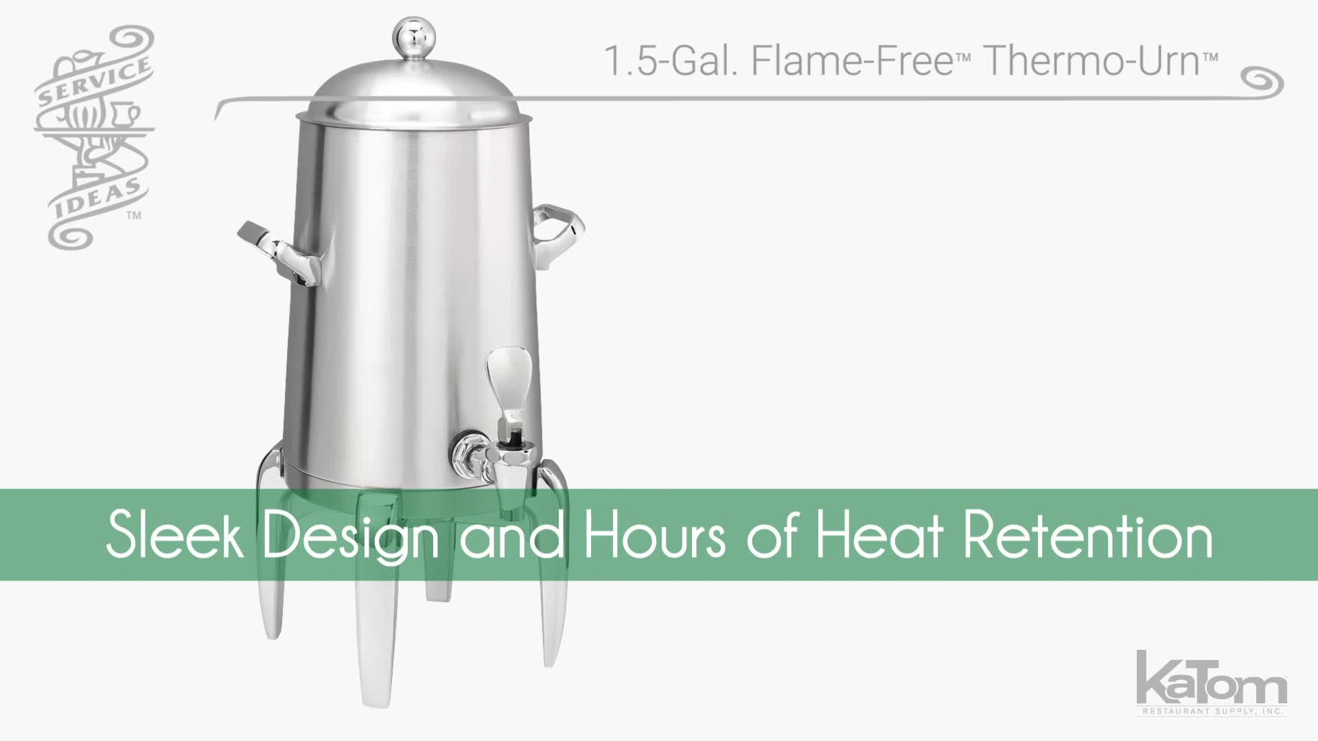 Service Ideas Brushed Flame Free Thermo-Urn 3 Gallon