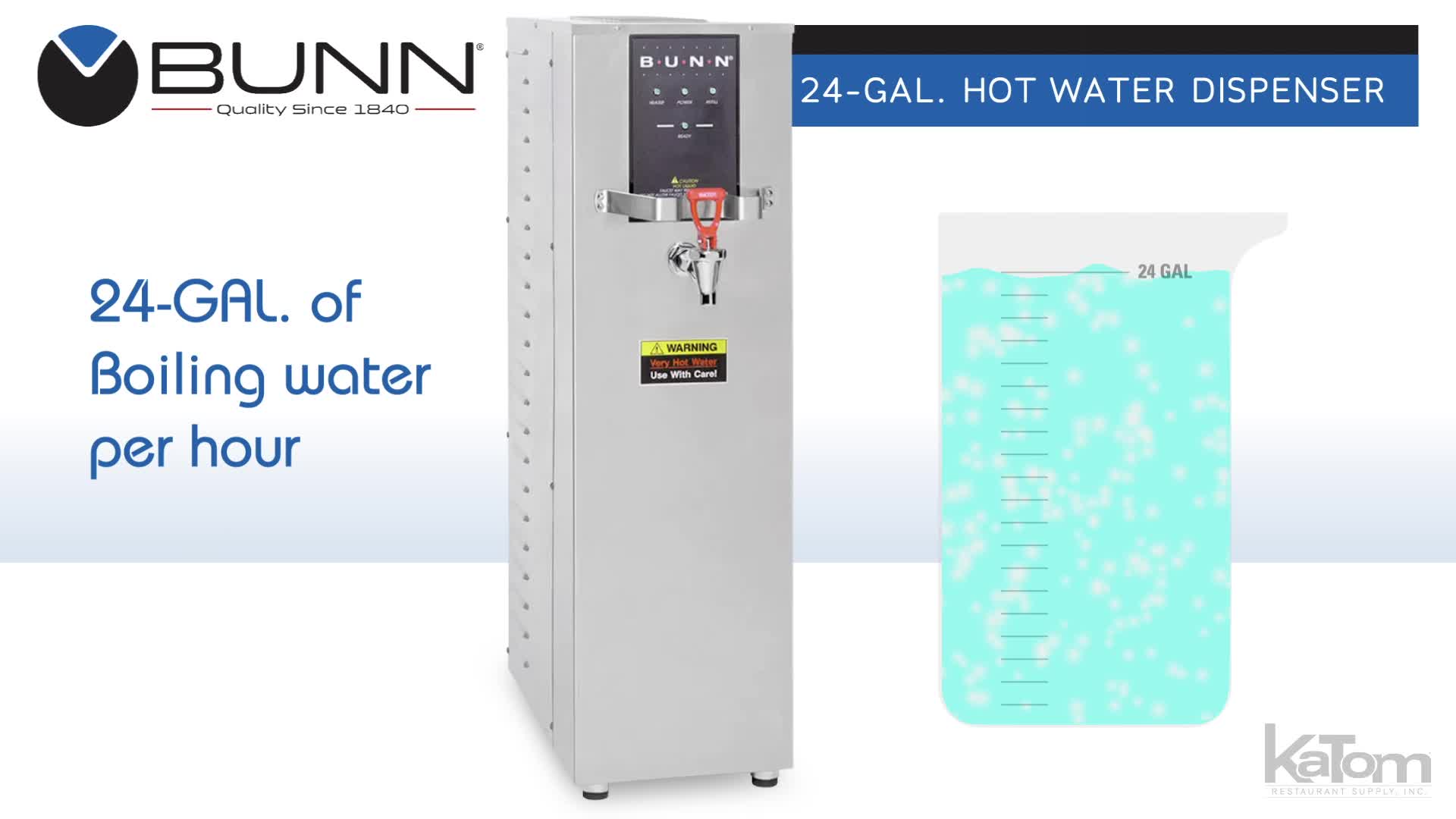 Bunn H10x Medium Volume Plumbed Hot Water Dispenser 24 Gal 240v 1ph 26300 0000