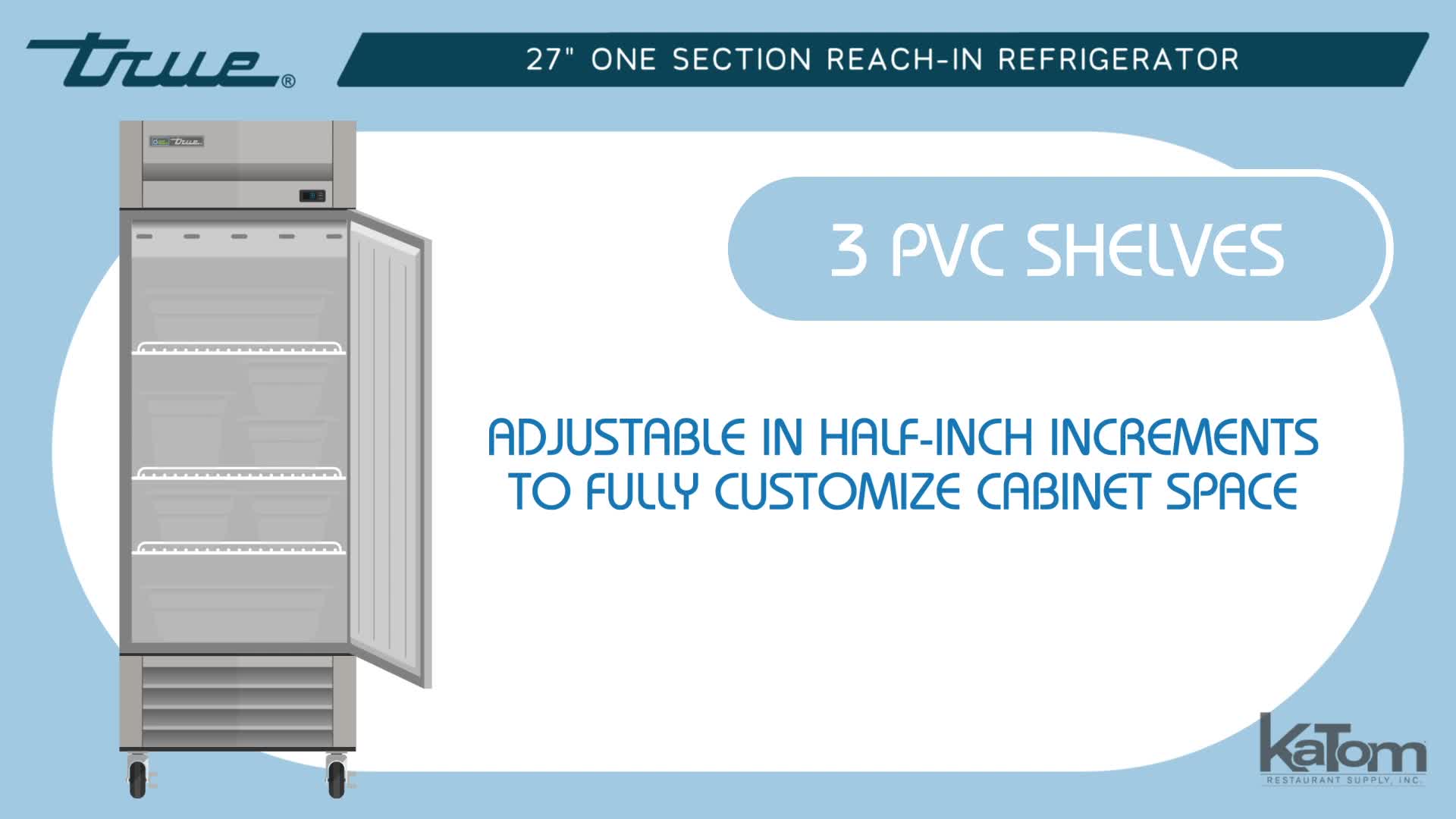 True T 19 Hc 27 One Section Reach In Refrigerator 1 Right Hinge Solid Door 115v