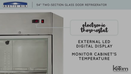 Arctic Air AGR49 54 Two Section Reach In Refrigerator 2 Left Right Hinge Glass Doors 115v