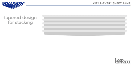 Vollrath (5303) Wear-Ever Half-Size Sheet Pans, Set of 2 (18-Inch x 13-Inch  x 1-Inch, Aluminum)